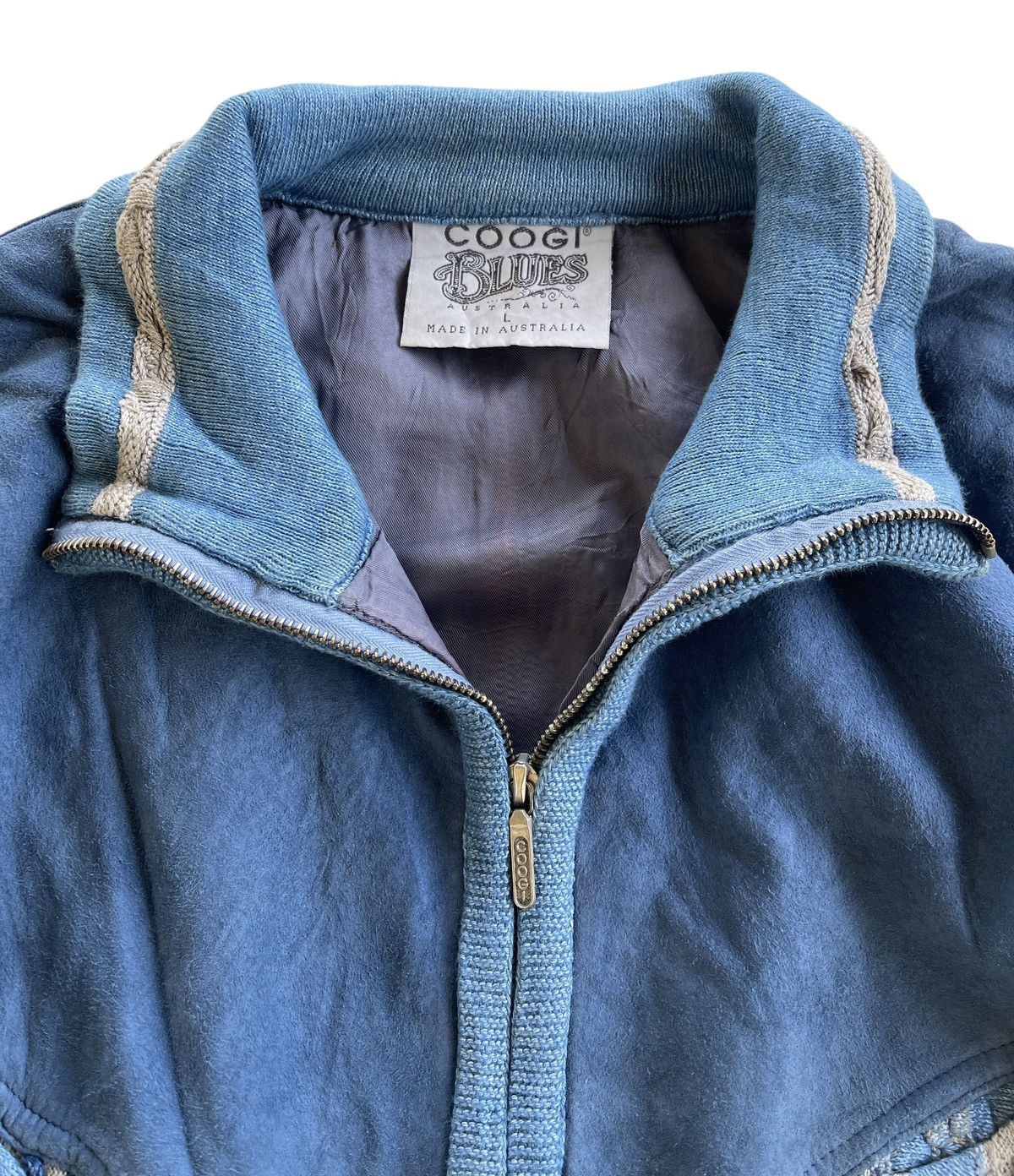 Coogi Vintage Coogi Suede Indigo Dyed Bomber Jacket Size US L / EU 52-54 / 3 - 8 Thumbnail