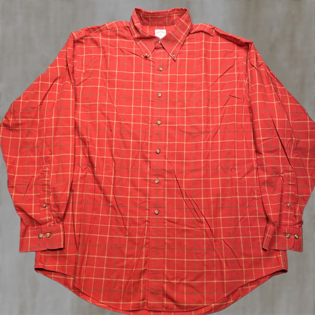 Brooks Brothers Brooks Brothers Shirt Mens XL Red Plaid Long Sleeve Button-Down Non Iron Cotton Size US XL / EU 56 / 4 - 1 Thumbnail