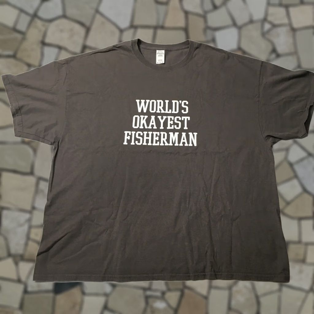 Gildan Gildan Fisherman Fishing T-Shirt 3XL COTTON Gray Men Size US XXL / EU 58 / 5 - 1 Thumbnail