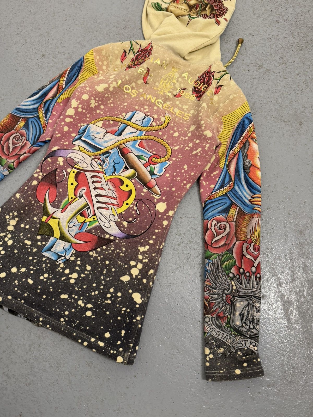 Christian Audigier Christian Audigier Holy Diva Overprinted Y2K Zip Hoodie Size XS / US 0-2 / IT 36-38 - 15 Thumbnail