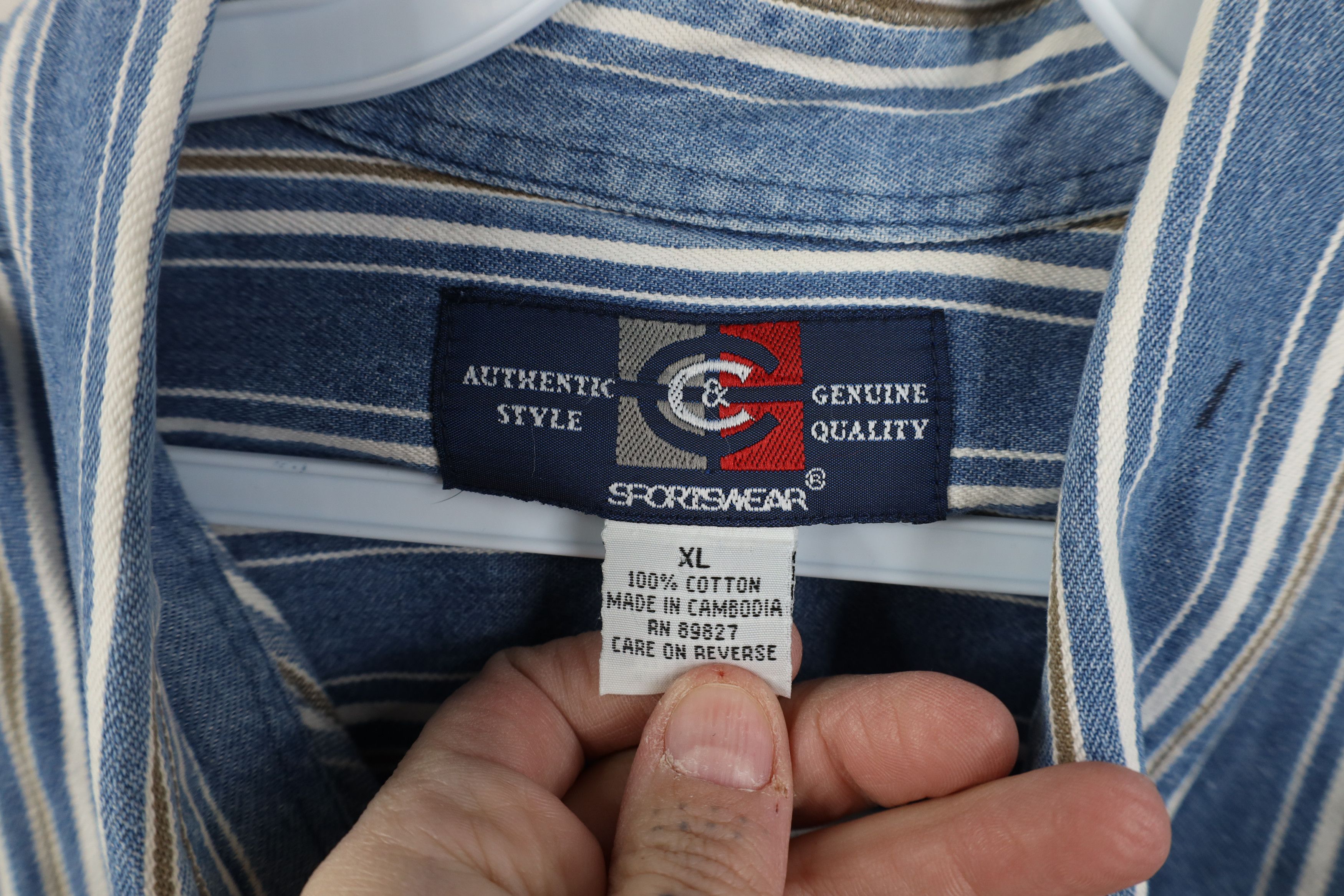 Vintage Vintage 90s Streetwear Denim Collared Button Down Shirt Size US XL / EU 56 / 4 - 7 Thumbnail