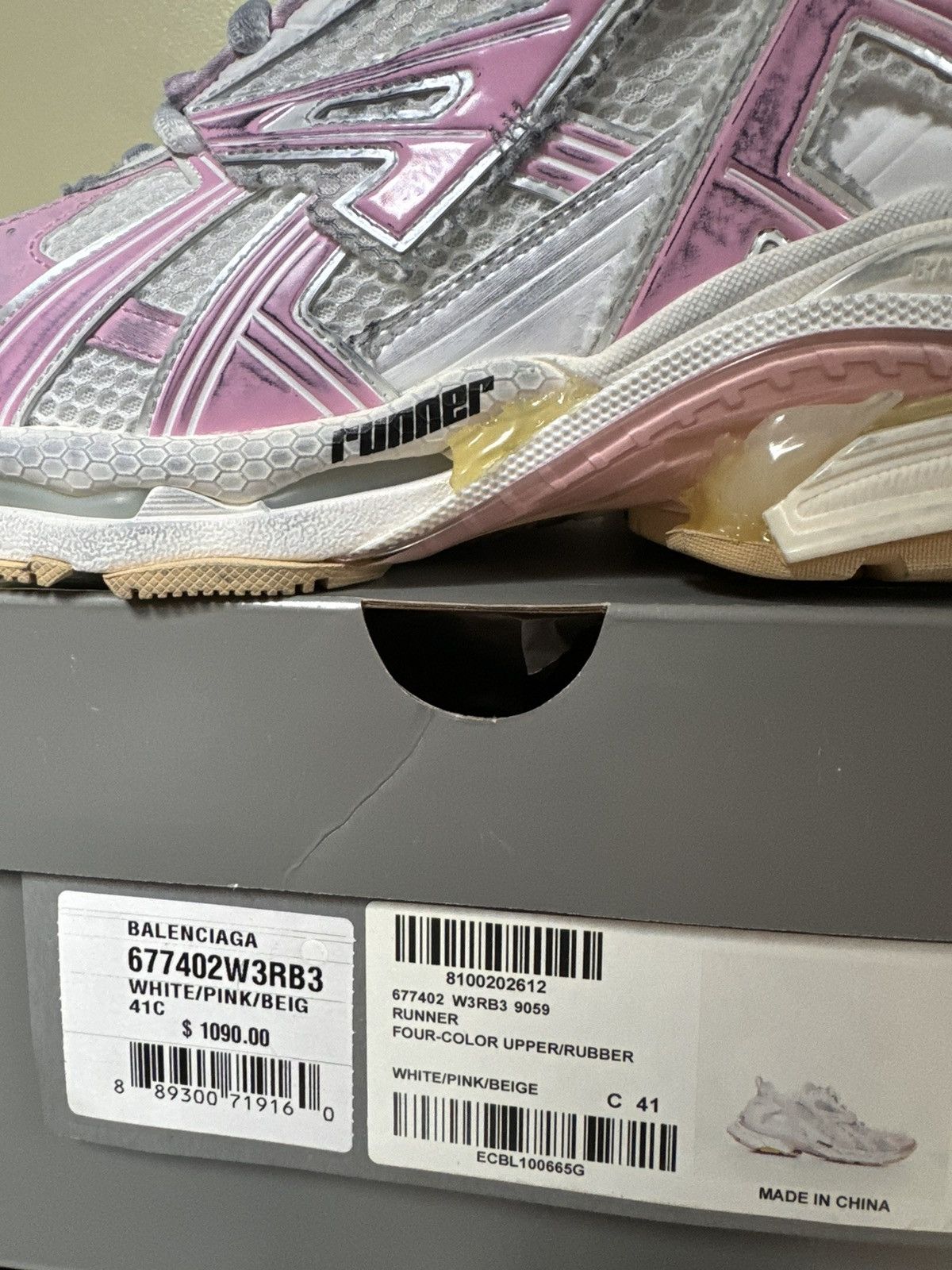 Balenciaga Balenciaga Pink white Runner 41 Size US 8 / EU 41 - 2 Thumbnail