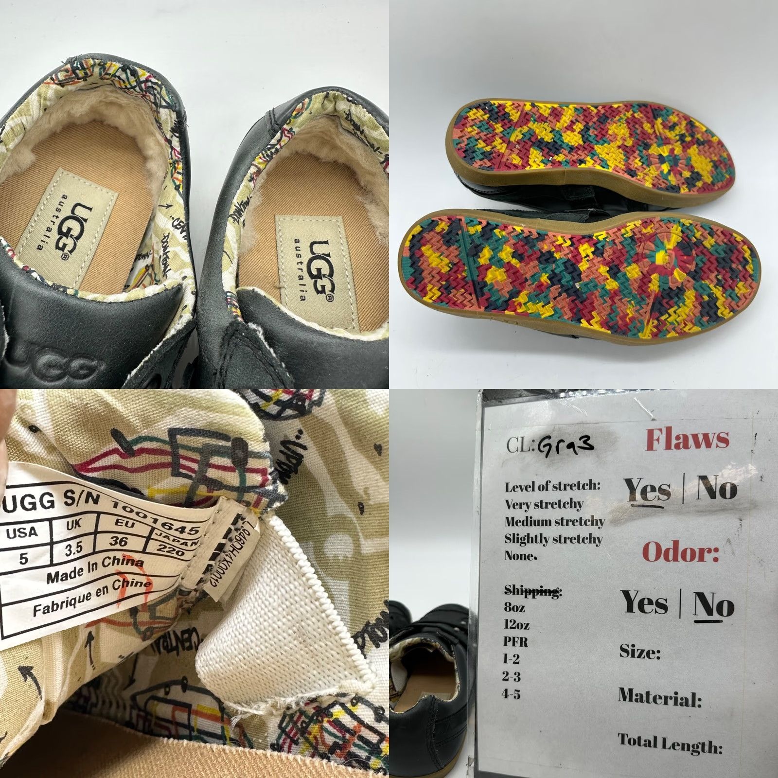 Ugg UGG Landry Black Leather Sneakers Women's Size 5 Hook & Loop Closure Sneakers Size US 5 / IT 35 - 8 Thumbnail