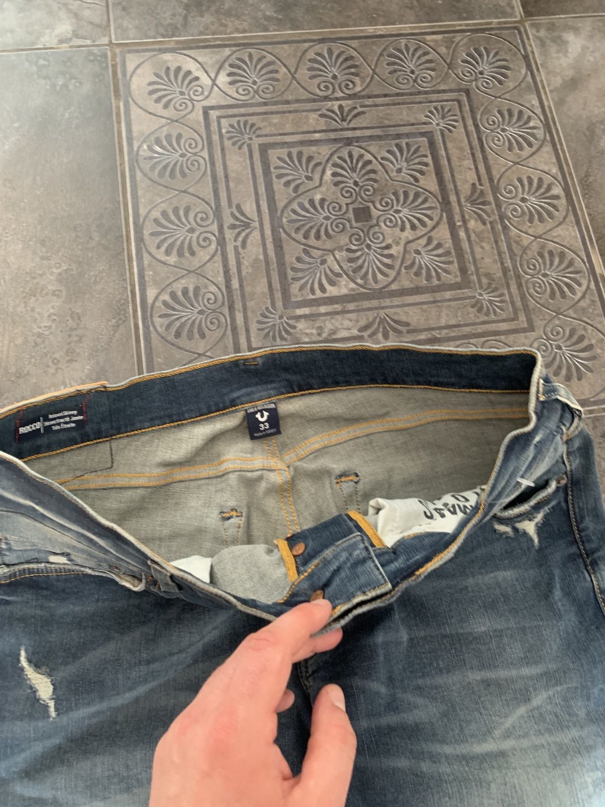 Japanese Brand × True Religion × Vintage 🔥 True Religion Rocco Relaxed Skinny Pants Jeans Y2K Logo Size US 33 - 6 Thumbnail
