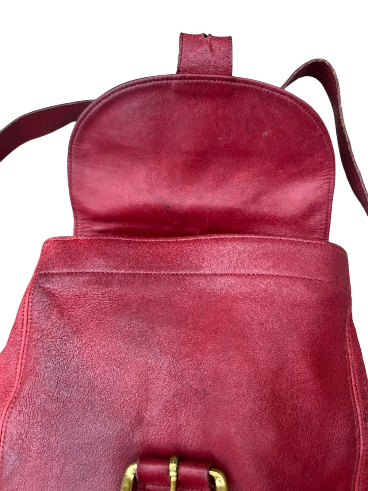 Coach Vintage 90s Coach Faded Patina Leather Backpack Bag Size ONE SIZE - 9 Thumbnail