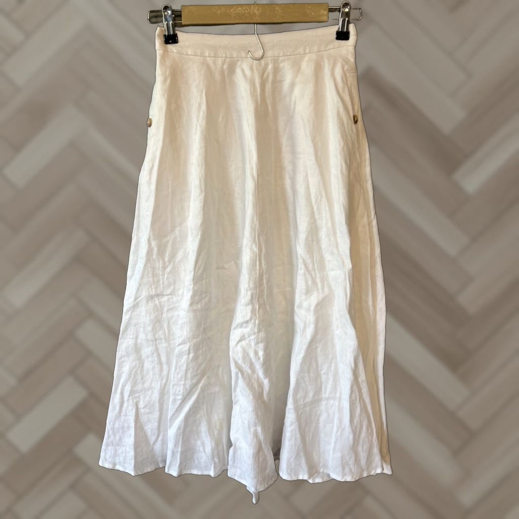 Reformation Reformation Womens White Linen Skirt Size 0 Size 25" / US 0 / IT 36 - 1 Thumbnail