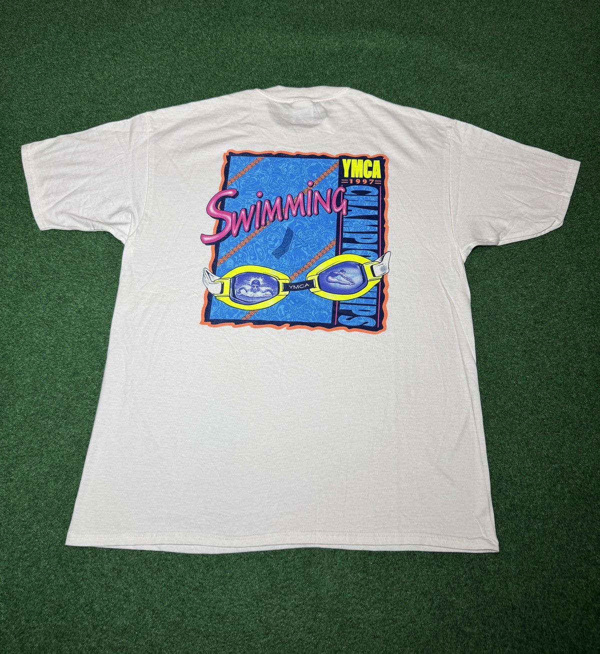 Vintage YMCA Swimming Championship 90s Vintage T Shirt XL Never Worn Size US XL / EU 56 / 4 - 1 Thumbnail