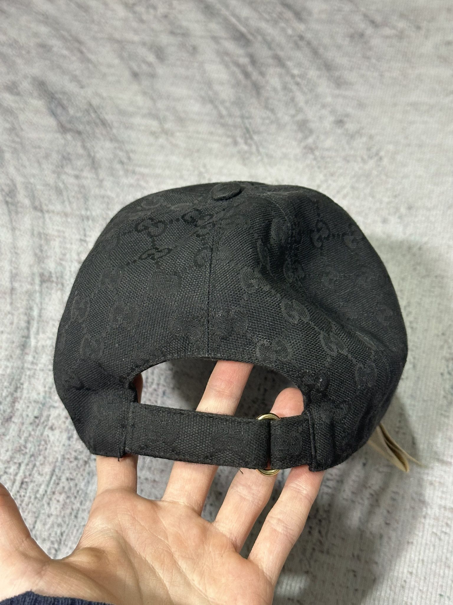 Gucci Gucci Hat GG Monogram Leather Patch Logo Black Size ONE SIZE - 6 Thumbnail
