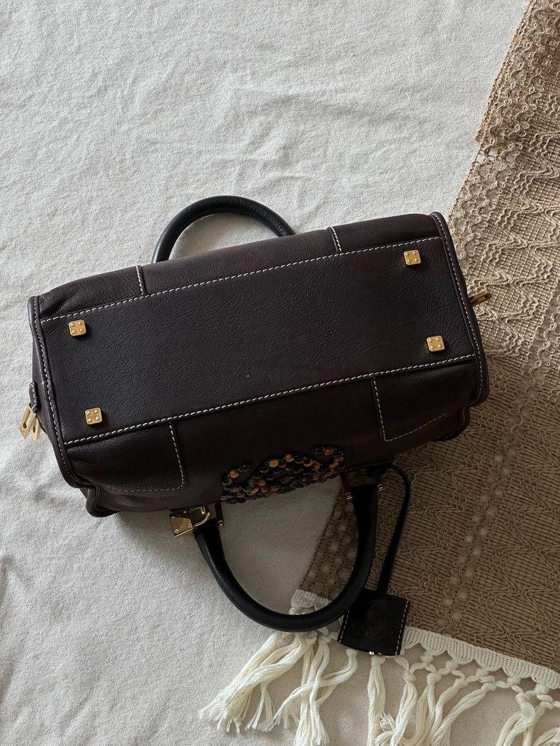 Loewe loewe Brown tortoiseshell beaded bag in washed skin 2503-Ne Size ONE SIZE - 7 Thumbnail