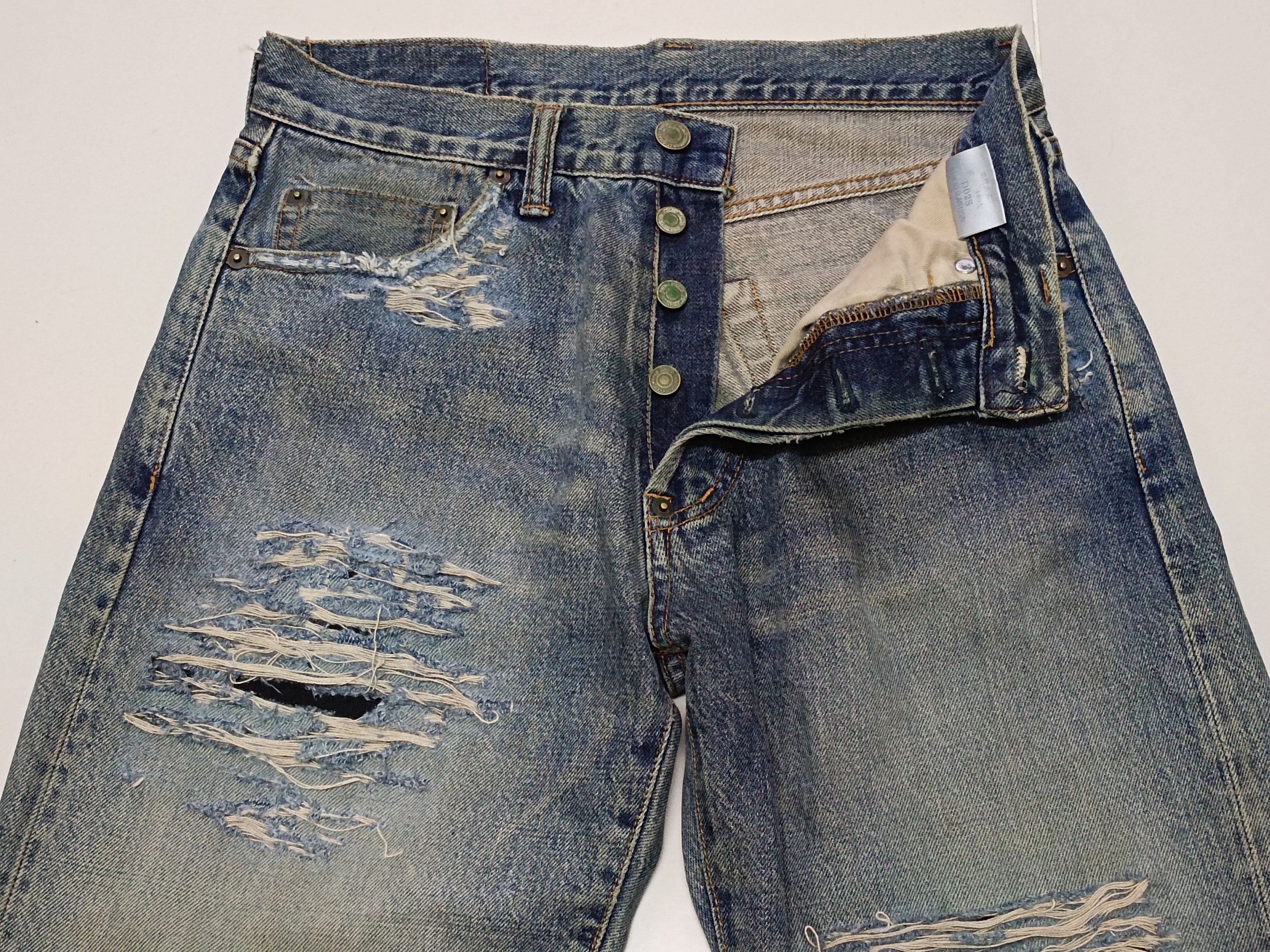 Studio D'Artisan Studio d'artisan D02S Selvedge Distressed Denim Size US 30 / EU 46 - 7 Thumbnail