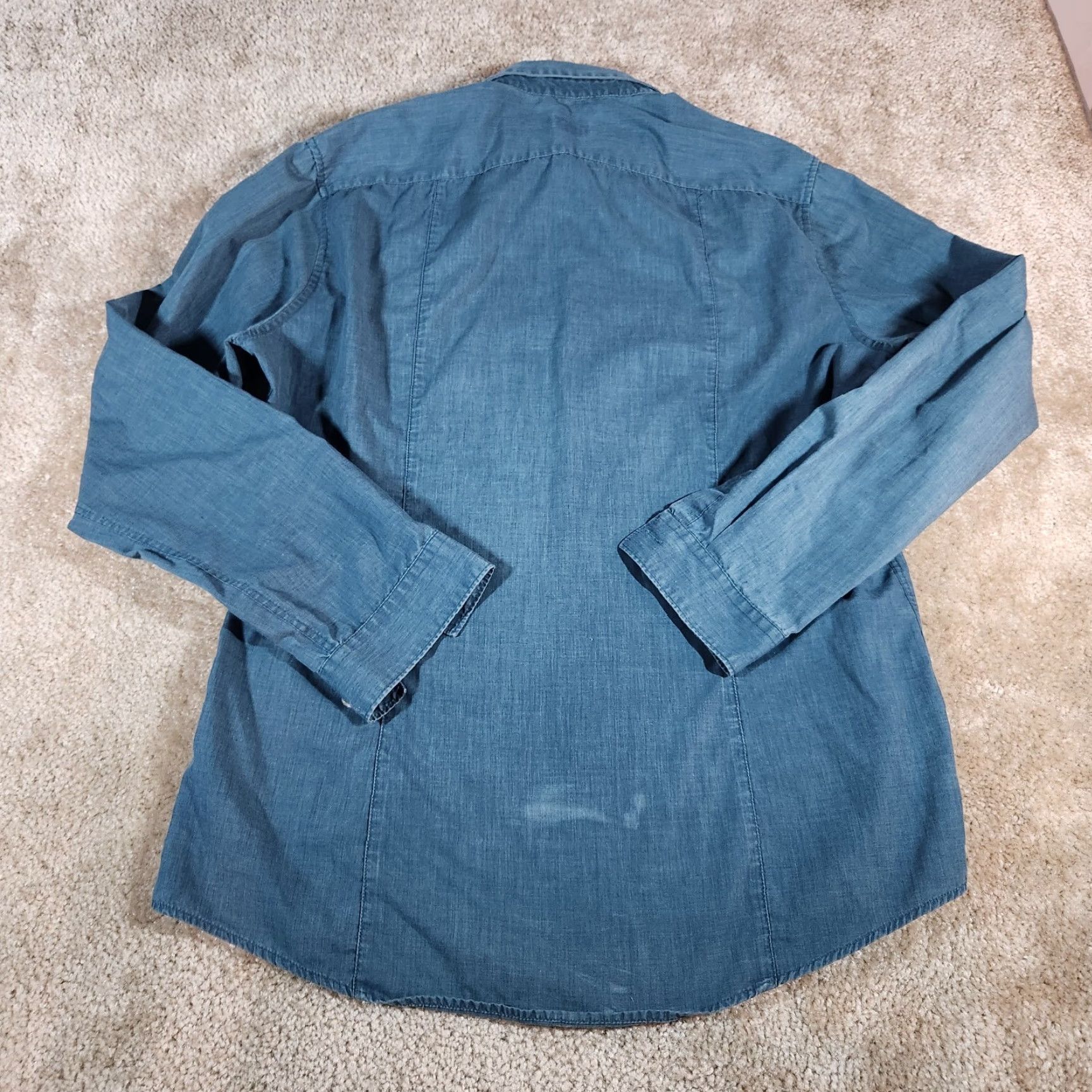H&M H&M Button-Up Shirt Men L Long Sleeve Collared Blue Cotton Button-Front Regular Size US L / EU 52-54 / 3 - 5 Thumbnail