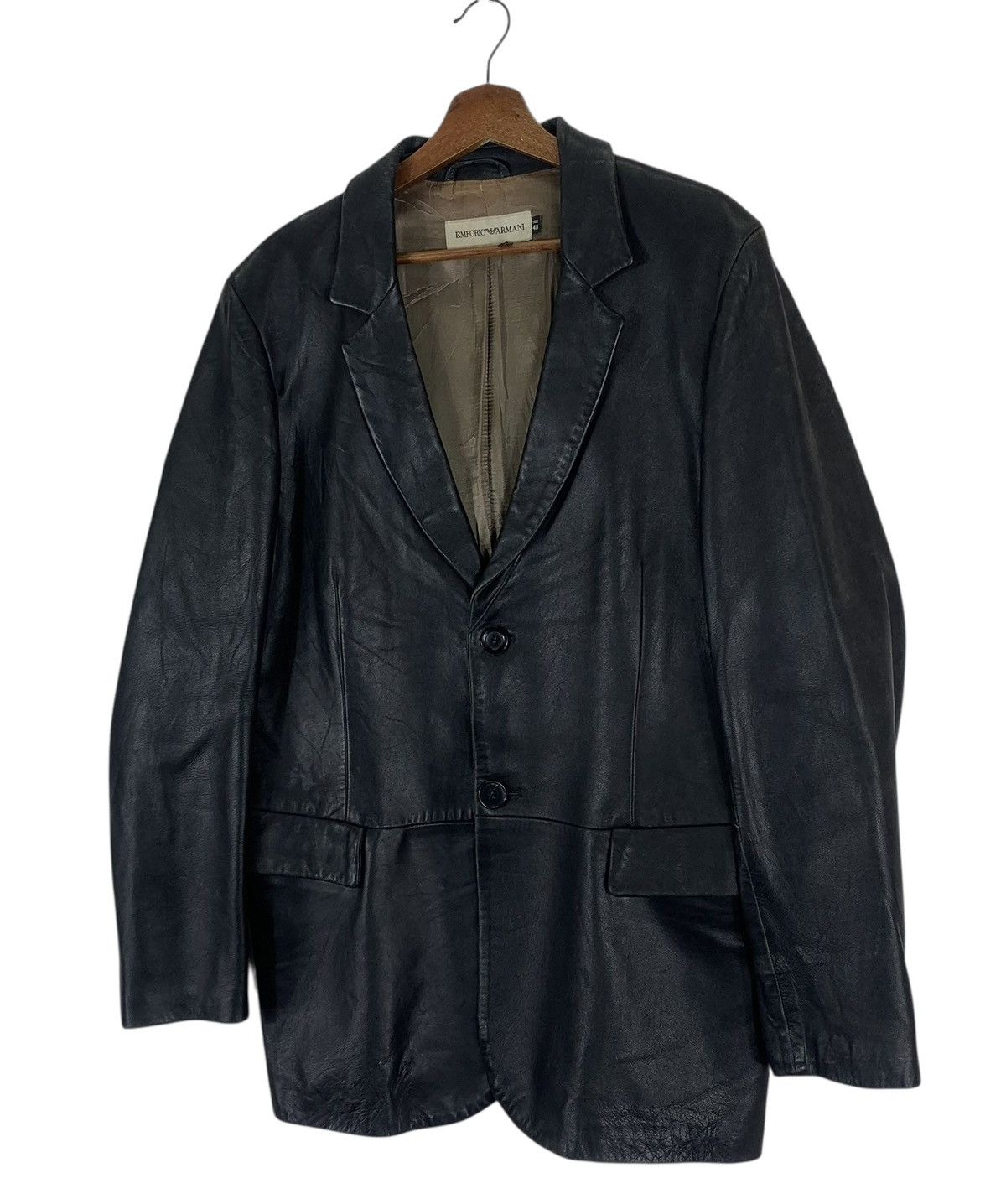 Emporio Armani 🔥🔥EMPORIO ARMANI COLLECTION LEATHER JACKET Size US M / EU 48-50 / 2 - 2 Thumbnail