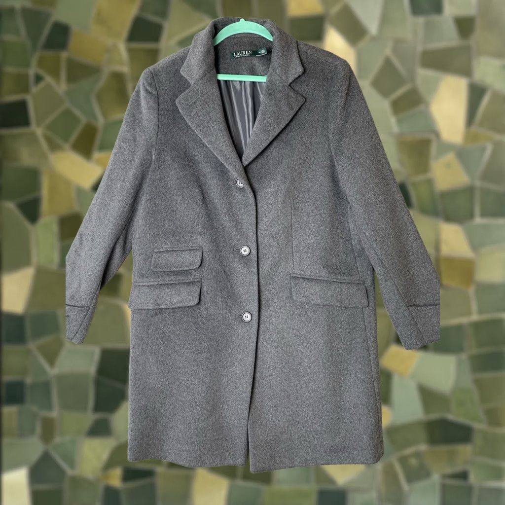 Ralph Lauren Lauren Ralph Coat Womens 14 Gray Reefer Wool Blend Office Siren NWT Size XL / US 12-14 / IT 48-50 - 1 Thumbnail