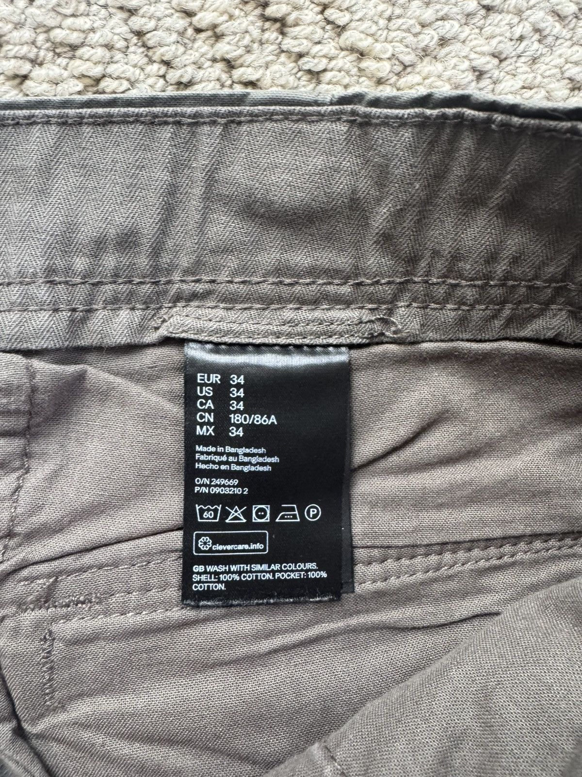 H&M Army Green Cargo Pants Size US 34 / EU 50 - 5 Thumbnail