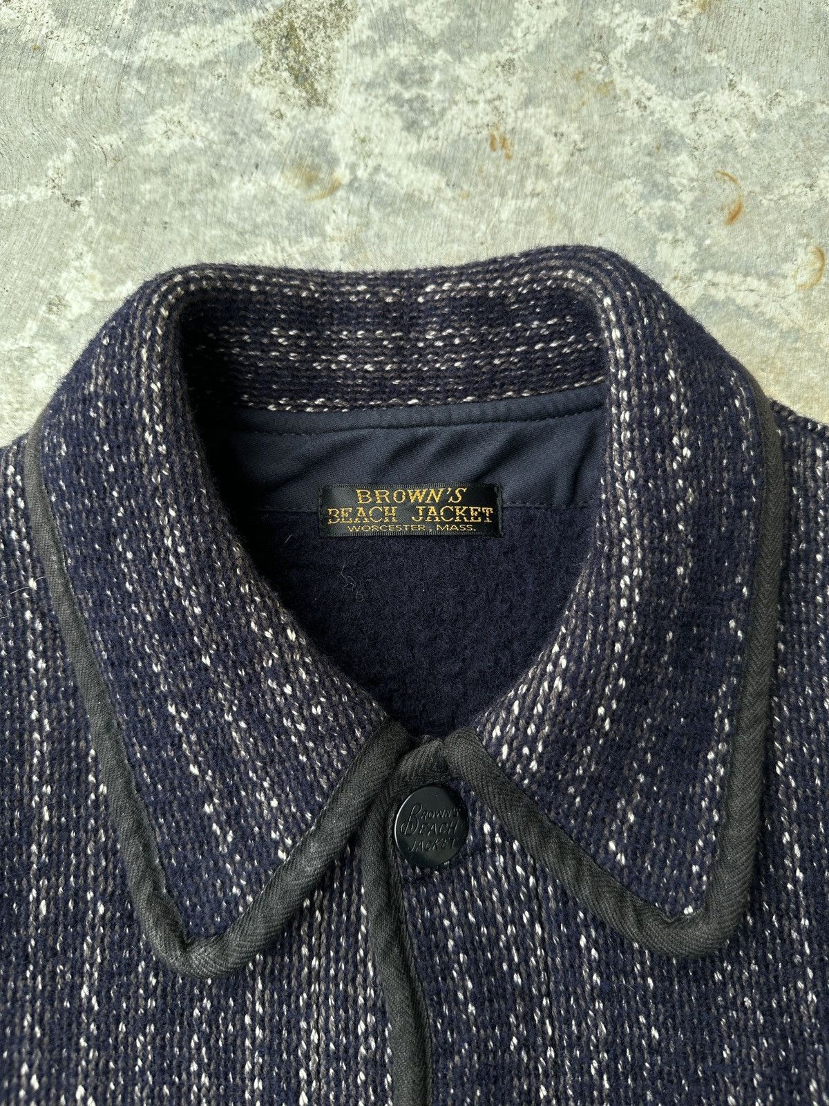 Full Count & Co. Brown’s Beach Cloth Wool Salt peper Navy Shadow Striped Jkt Size US M / EU 48-50 / 2 - 4 Thumbnail