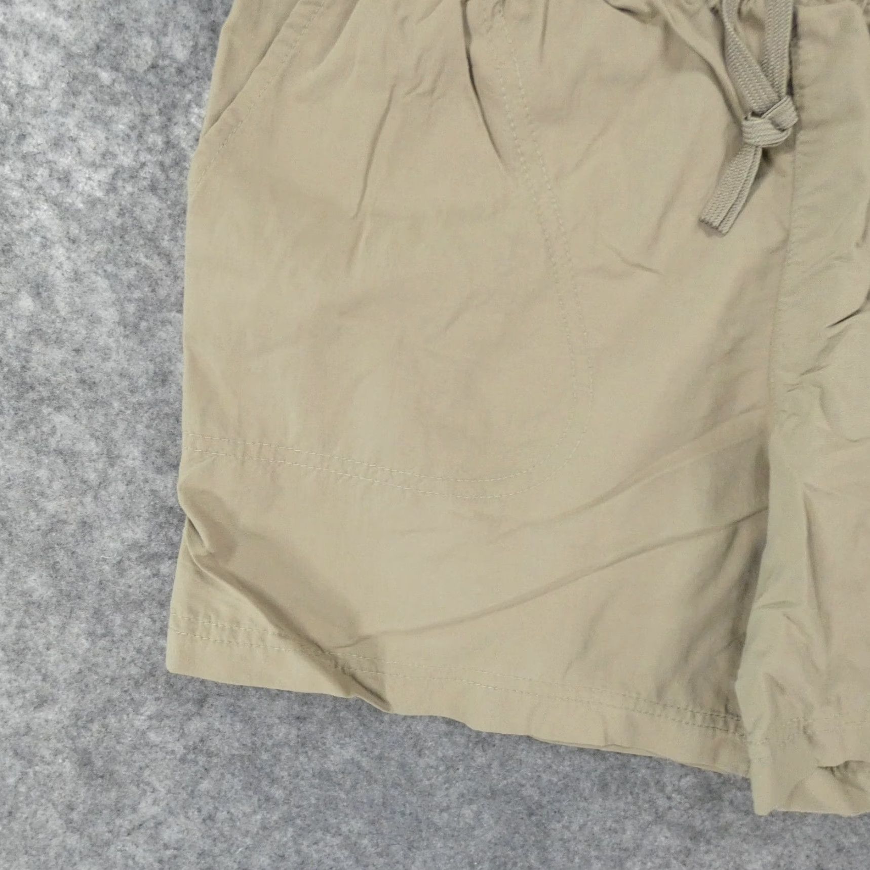 Vintage Columbia Shorts Womens Small Flat Front Khaki Lightweight Drawstring Size 29" - 3 Thumbnail