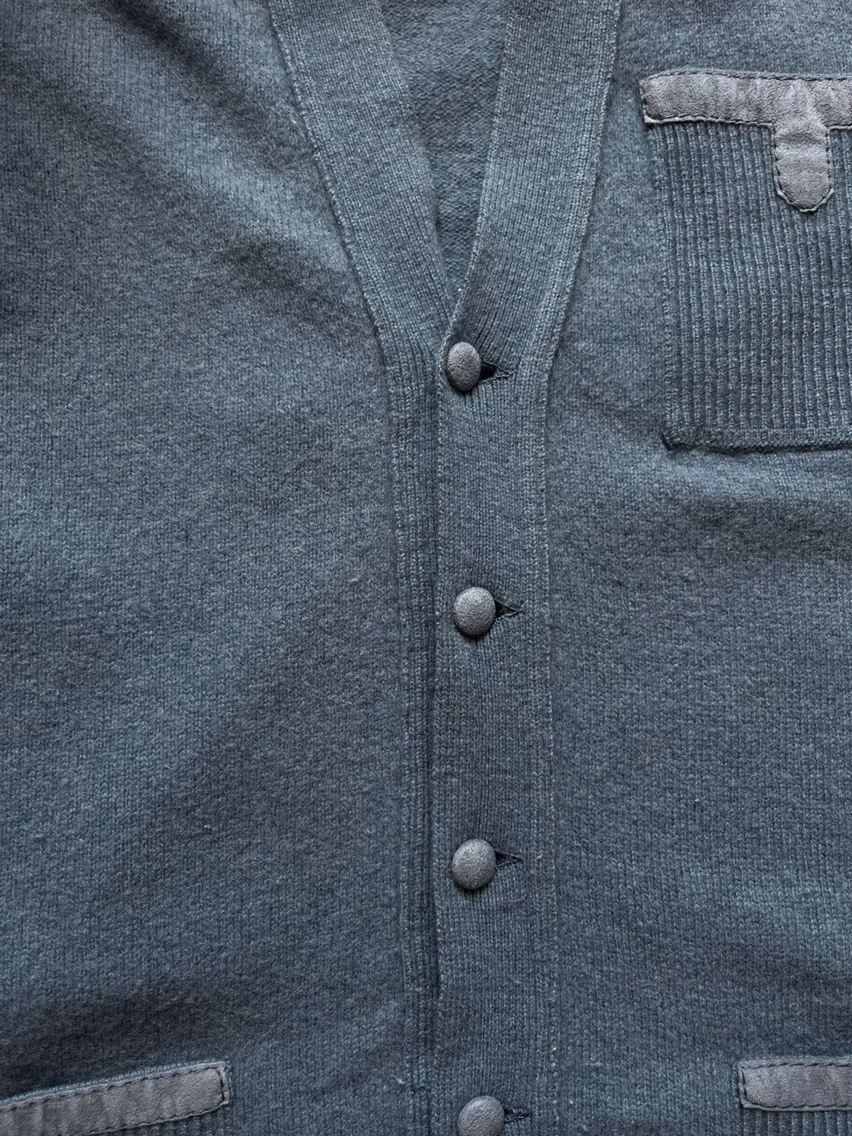 The Unbranded Brand Vintage Made In France 80's Lana Wool Blue Buttons Sweater Size US L / EU 52-54 / 3 - 6 Thumbnail