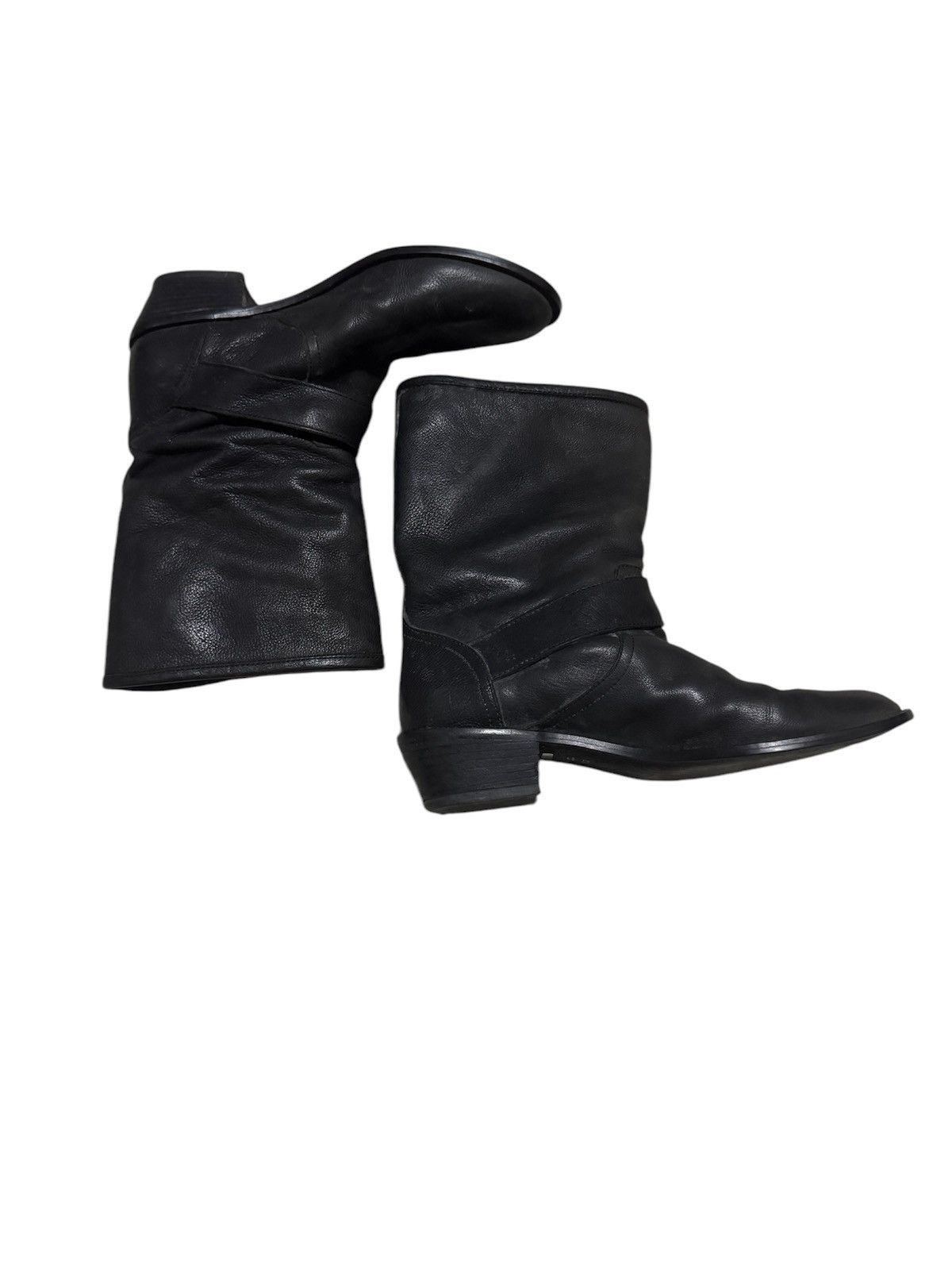 Issey Miyake × Tsumori Chisato Black Leather Buckle Midcut Tsumori Chisato Walk Boots Size US 5 / EU 37 - 3 Thumbnail