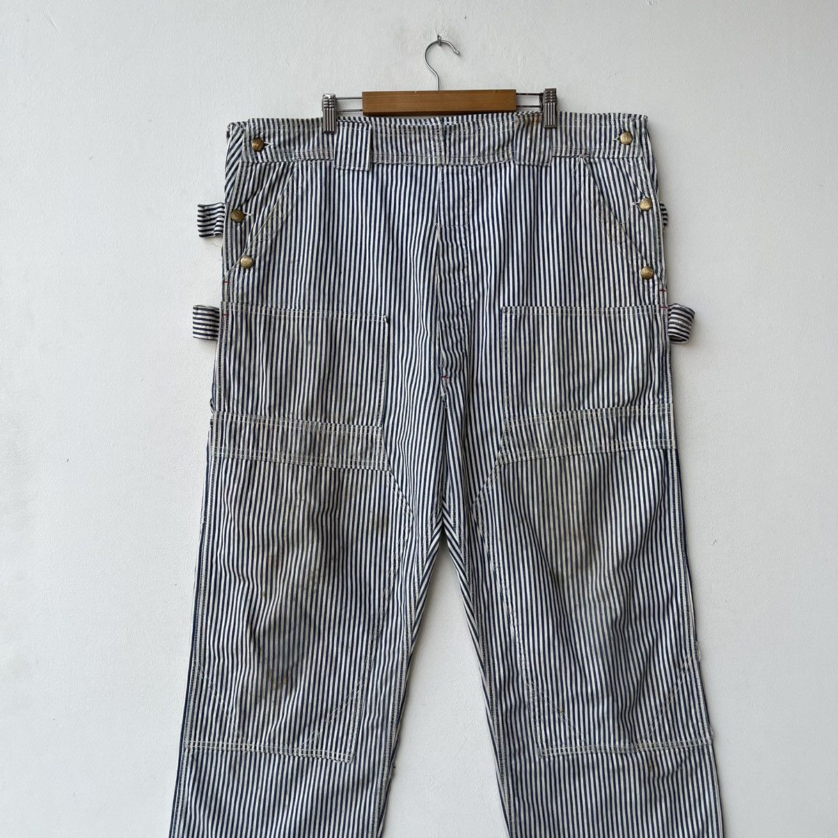 Vintage Vintage 50s Burlington Mfg Co Hickory Stripe Double Knee Size US 43 - 3 Thumbnail