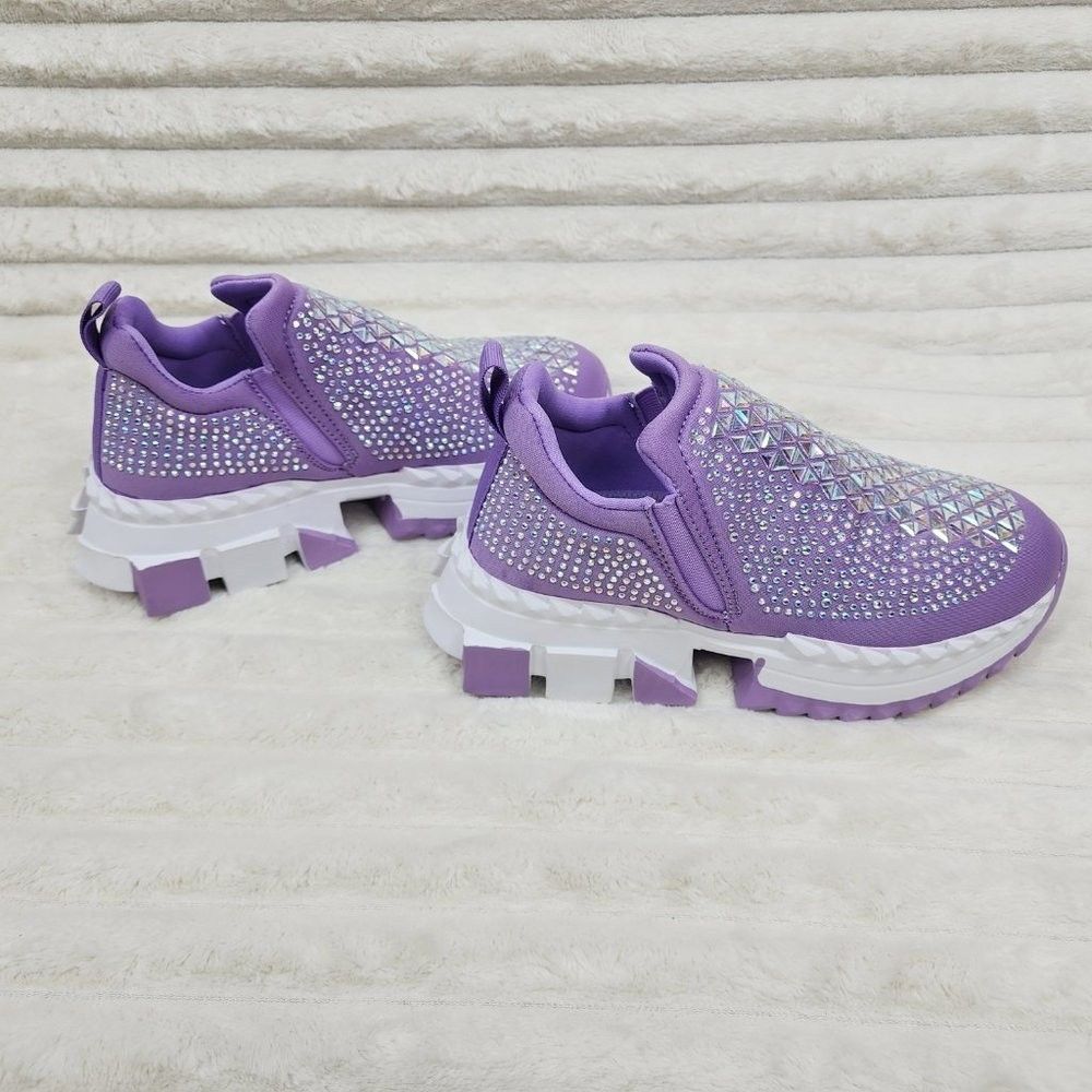 Other Presto Light Weight Slip on Purple Rhinestone Sneakers - Run Size US 10 / IT 40 - 6 Thumbnail