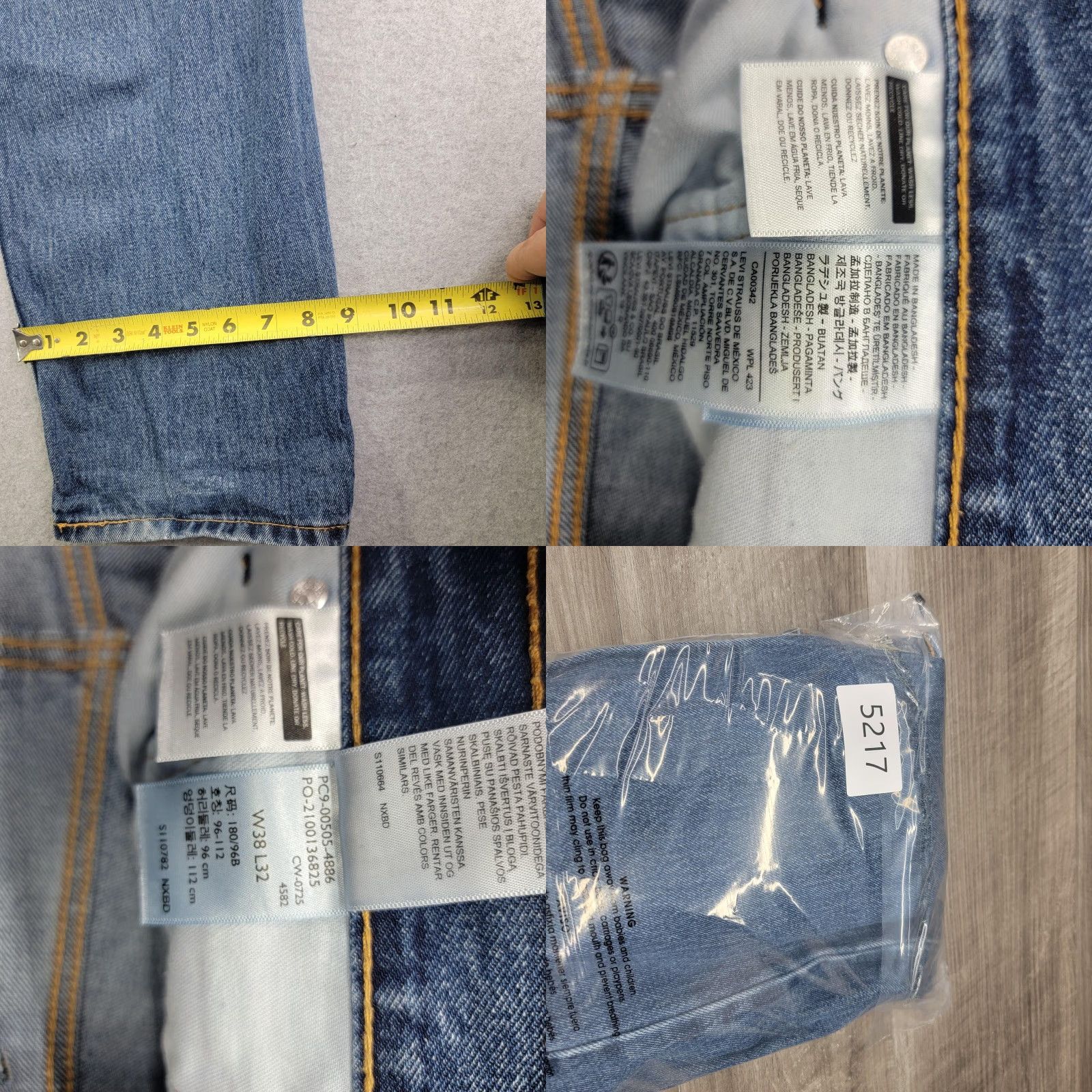Levi's Levi's 505 Jeans Mens 38x32 Blue Regular Straight Denim Pants Regular Fit Medium Wash Casual Pants Mens Levi's 505 Jeans Size US 38 / EU 54 - 9 Thumbnail