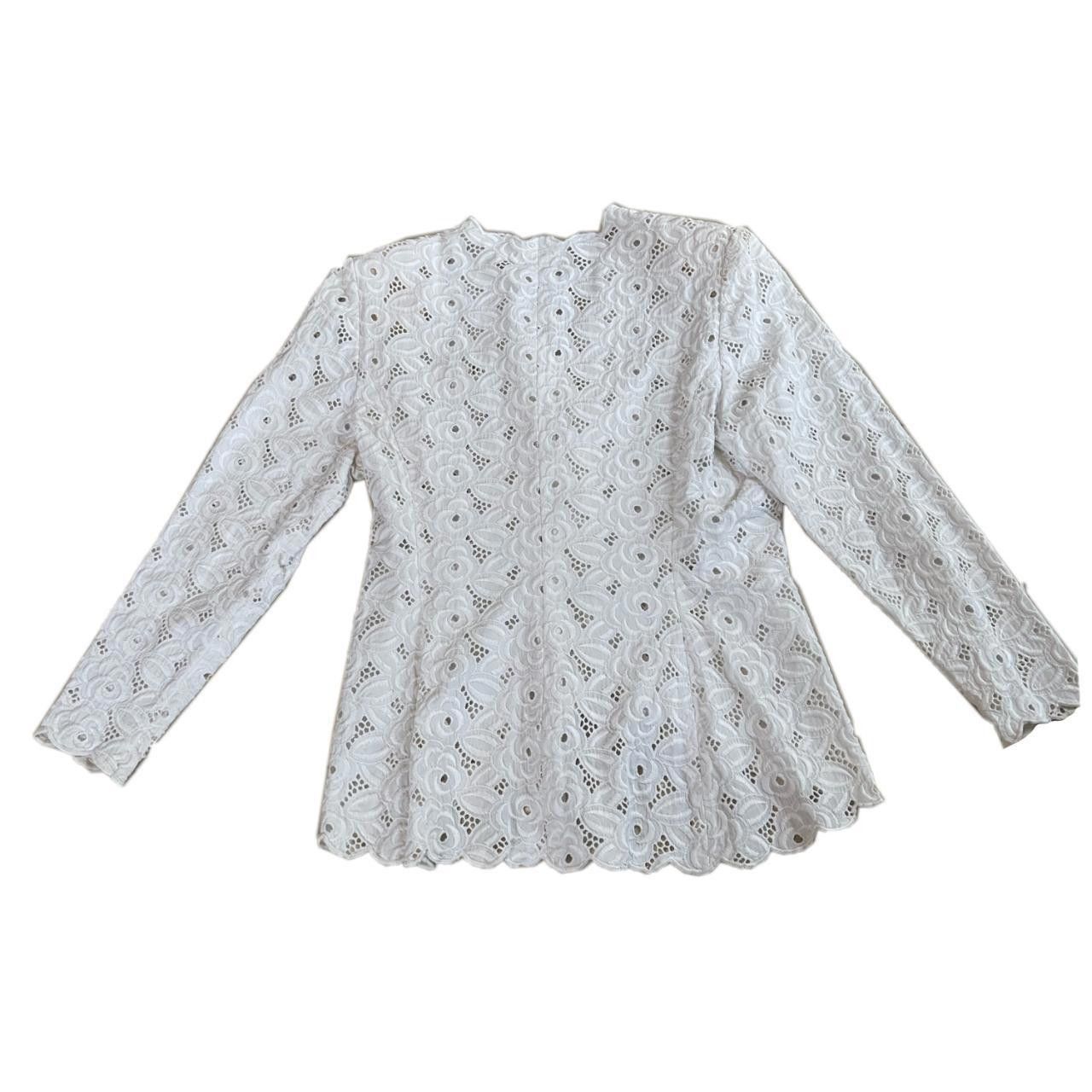 Christian Dior Monsieur Christian Dior Lace Pearl Button Down Shoulder Pad Blouse Size M / US 6-8 / IT 42-44 - 3 Thumbnail