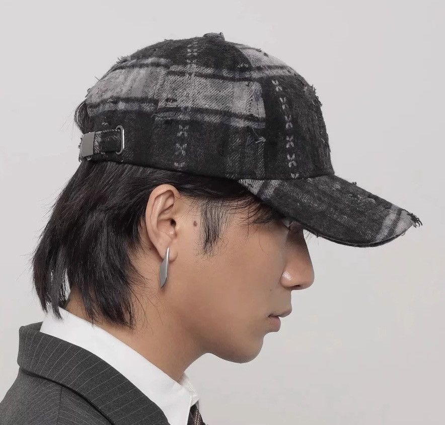 Japanese Brand Streetwear retro punk vintage distressed raw plaid check cap Size ONE SIZE - 2 Thumbnail