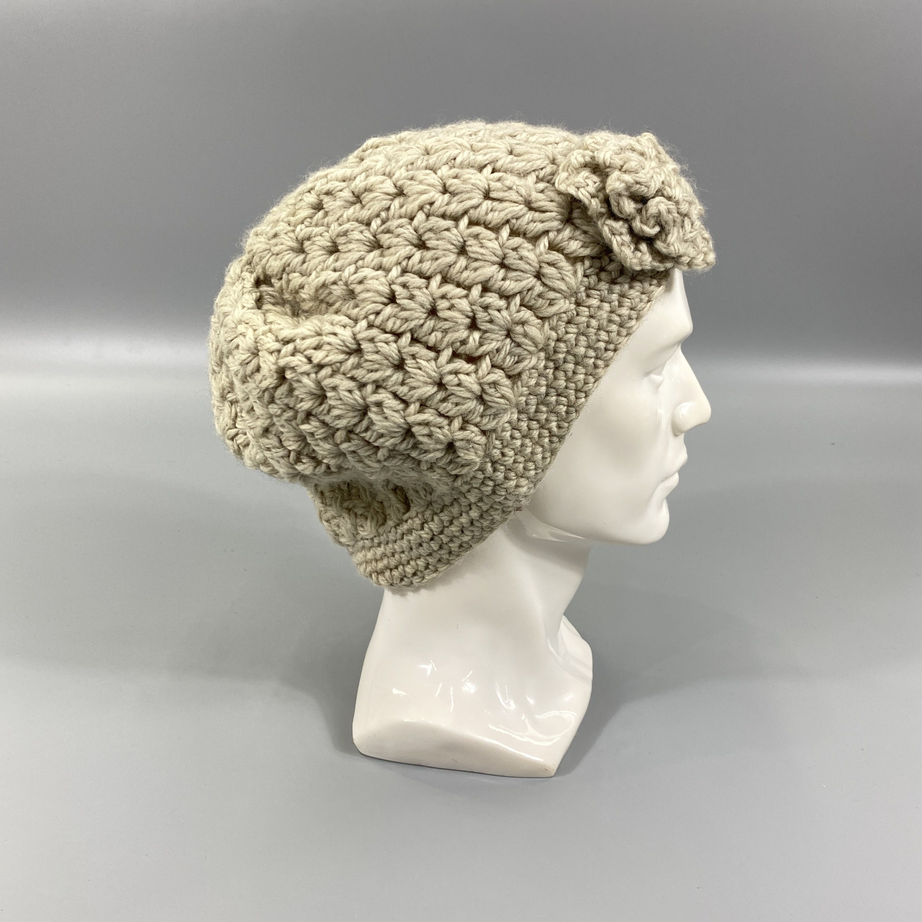Japanese Brand Knitted Snow Cap Beanie Hats With Mini Flowers -BN990 Size ONE SIZE - 3 Thumbnail