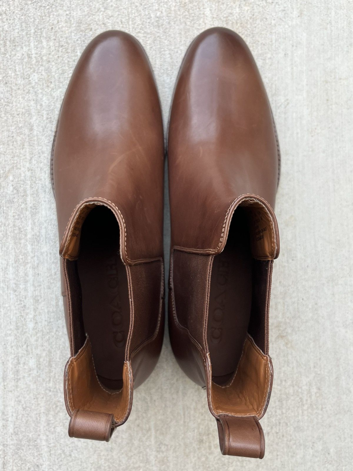 Coach COACH Dalton Smooth Brown Leather Chelsea Boots Men's 12 D Size US 12 / EU 45 - 2 Thumbnail