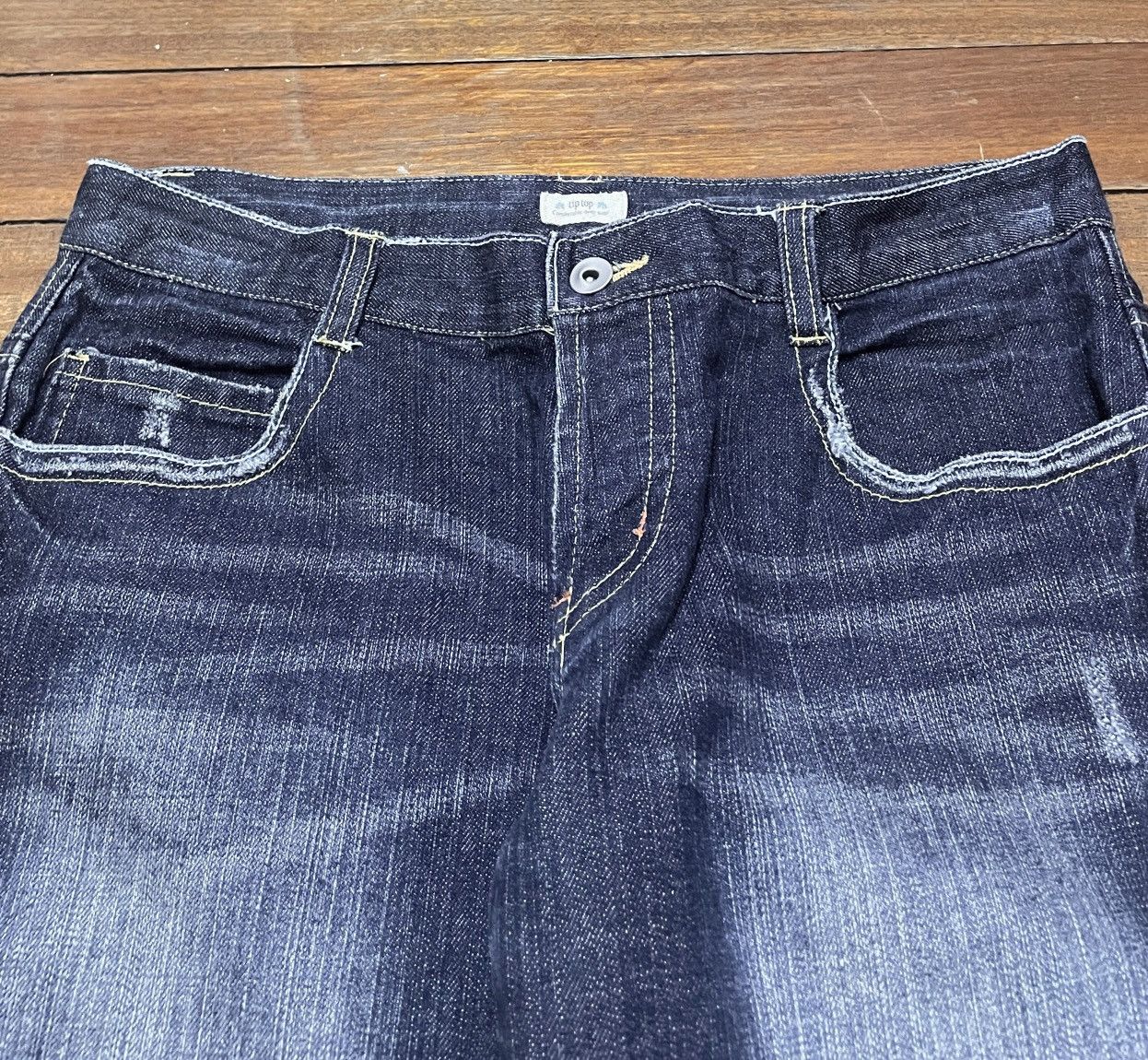 Le Grande Bleu (L.G.B.) Rare Design Vintage Japanese Brand Tip Top Jeans 1990s Size US 31 - 3 Thumbnail