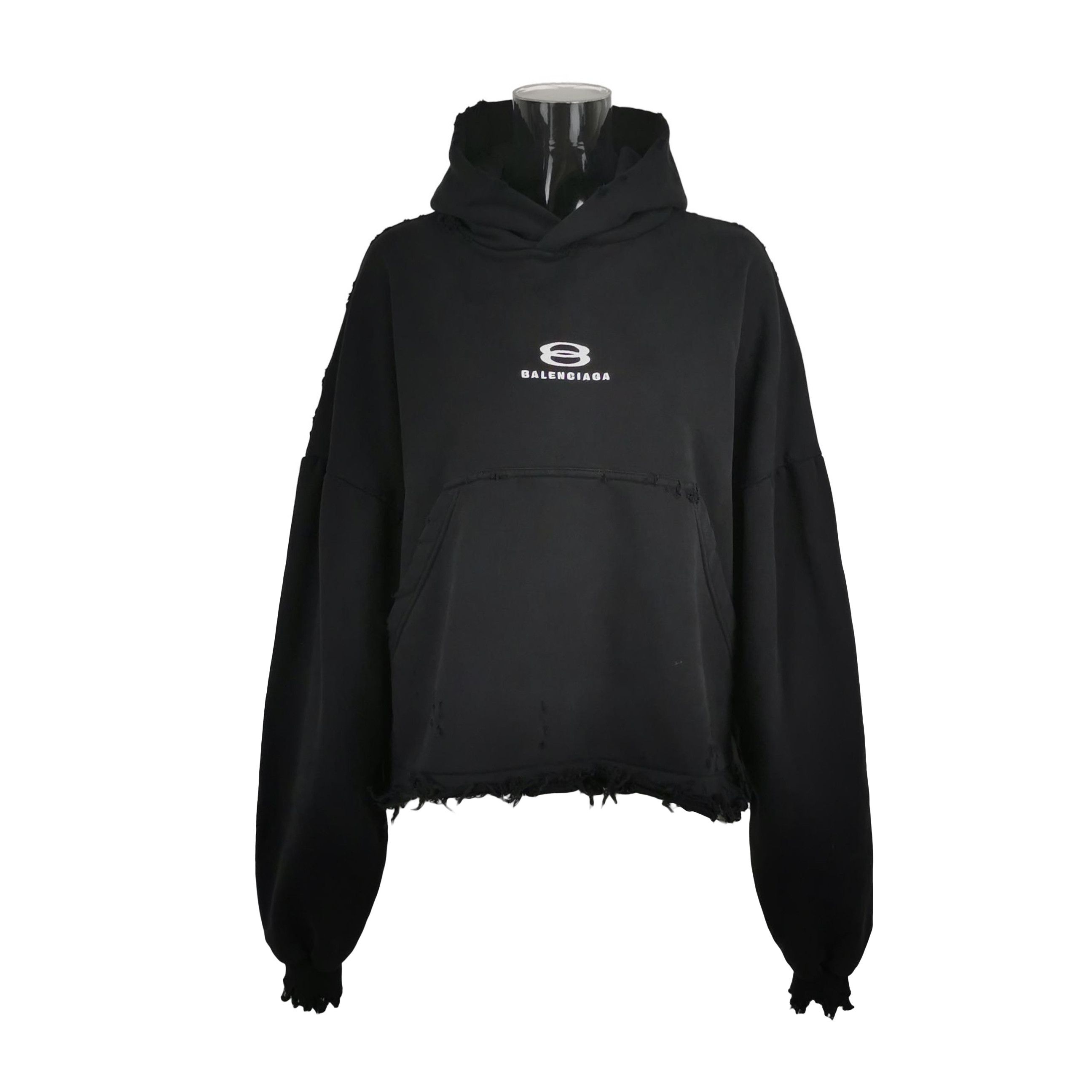 Balenciaga Balenciaga L Size BB Logo Black Hoodie Size L / US 10 / IT 46 - 1 Thumbnail