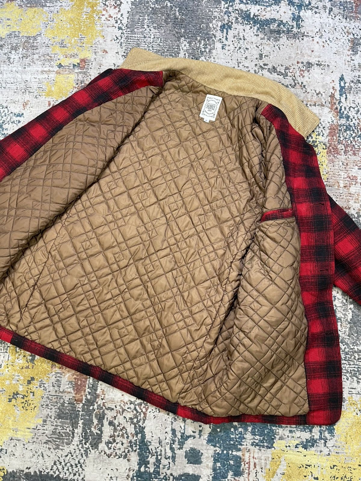 Japanese Brand Sacrifice Japan Plaid Wool Leather Trim Hunting Jacket Size US M / EU 48-50 / 2 - 5 Thumbnail