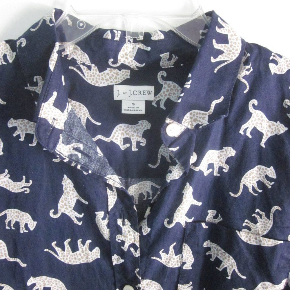 J.Crew J Crew Women’s Size S Blue Roaming Cheetah Print Button Up Shirt Size S / US 4 / IT 40 - 2 Thumbnail