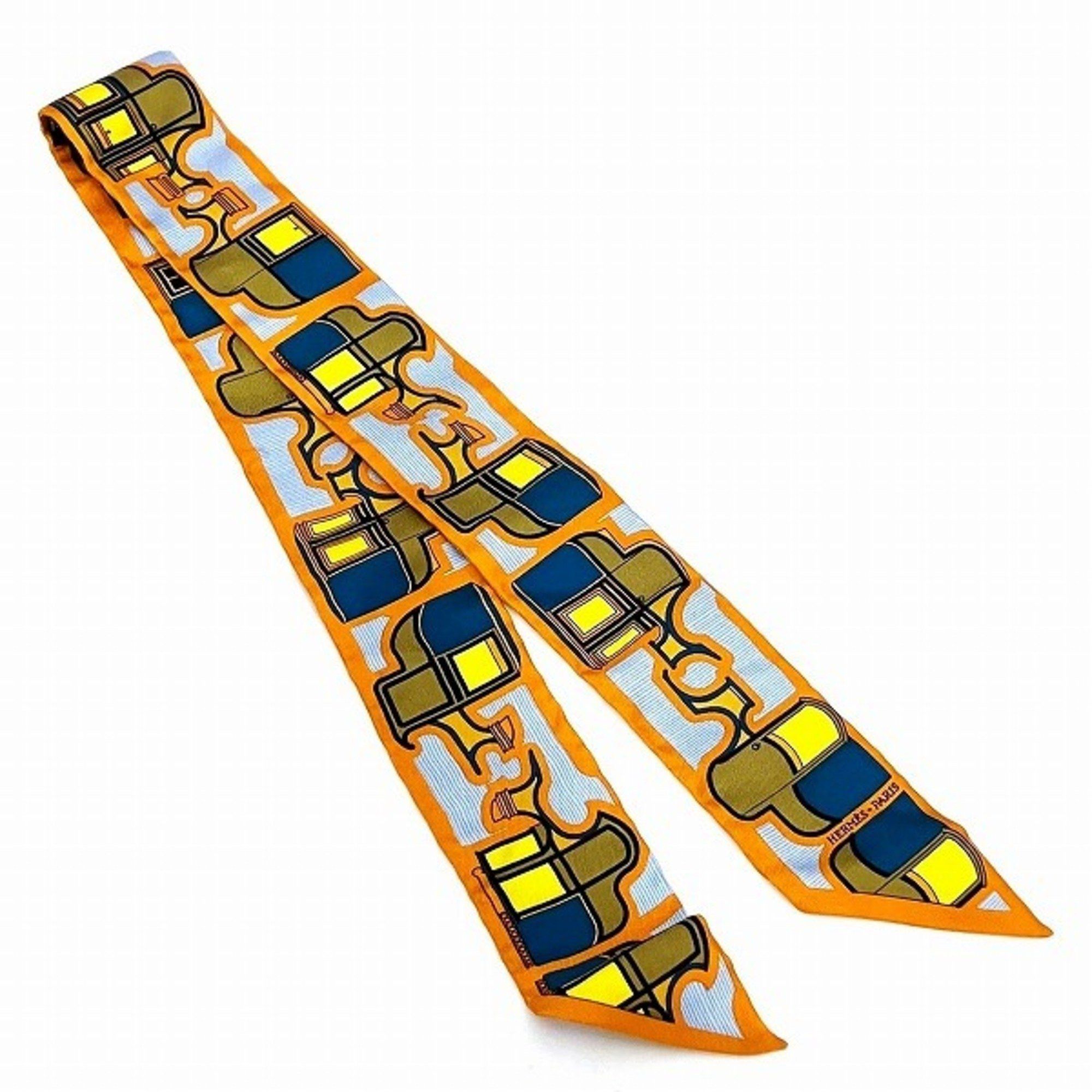 image of Hermes Les Coupes Carriage Window Twilly Brand Accessories Mufflers/scarves Women's