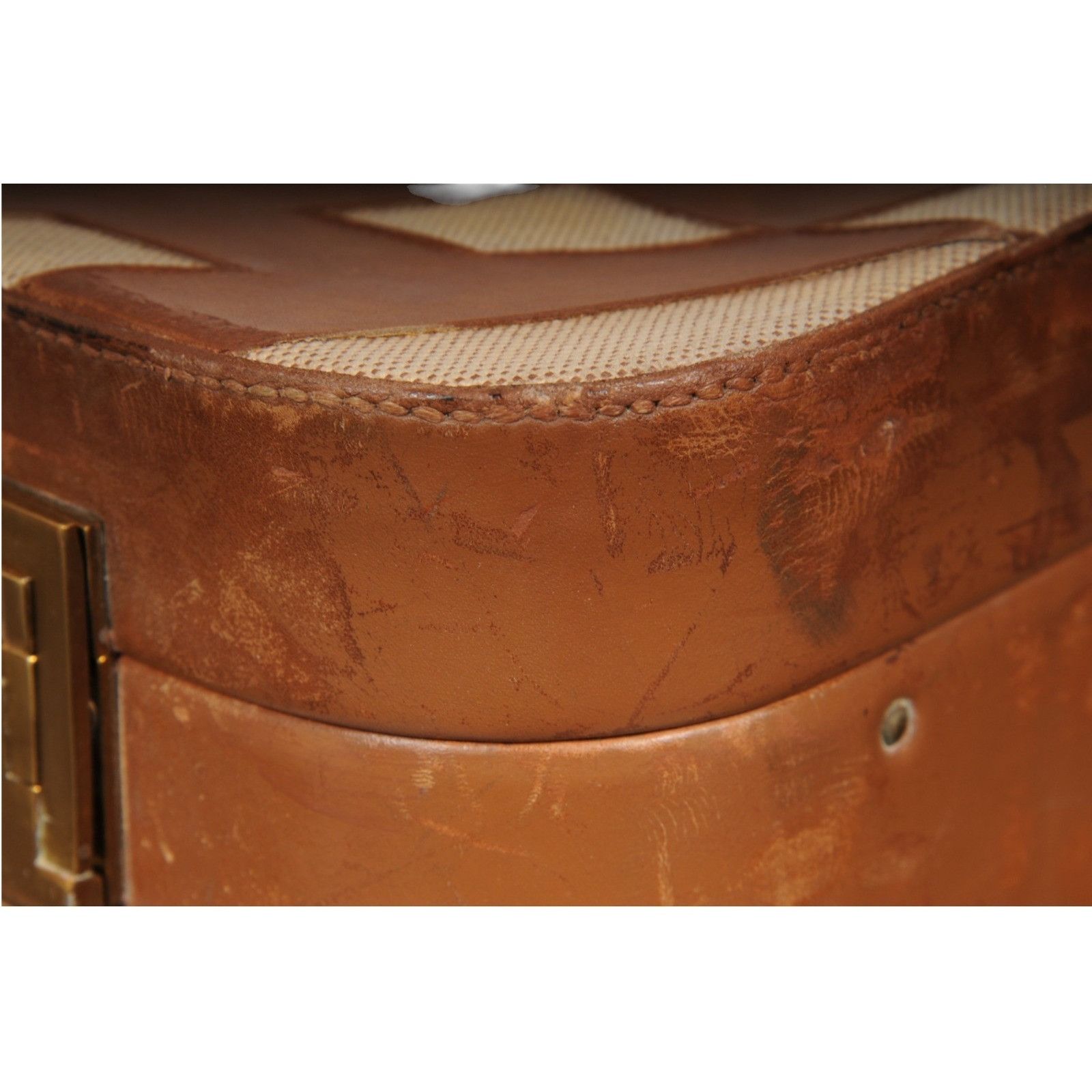 Hermes Vintage Ulysse Toile Baraenia Trunk Carry On Suitcase Size ONE SIZE - 15 Thumbnail