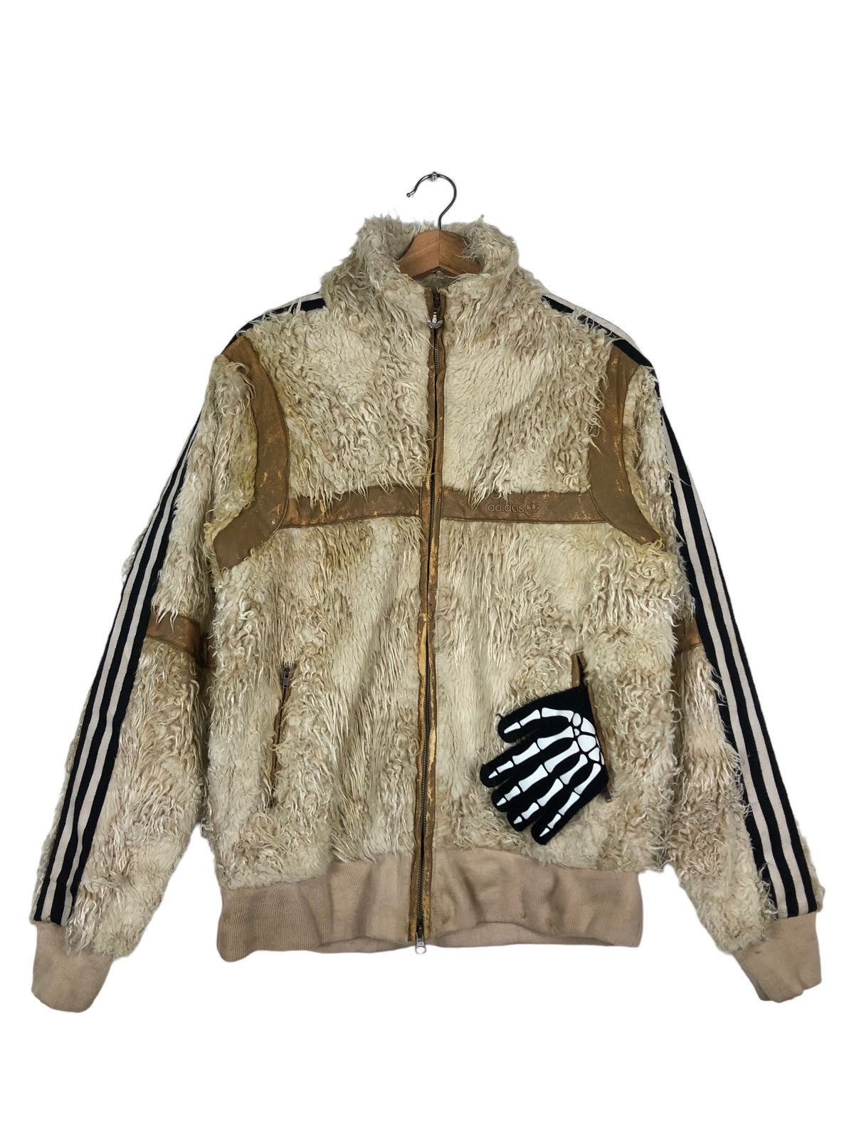 Adidas 🔥90’s Vintage Adidas Zipper Jacket Mink Fur Design Size US L / EU 52-54 / 3 - 1 Thumbnail