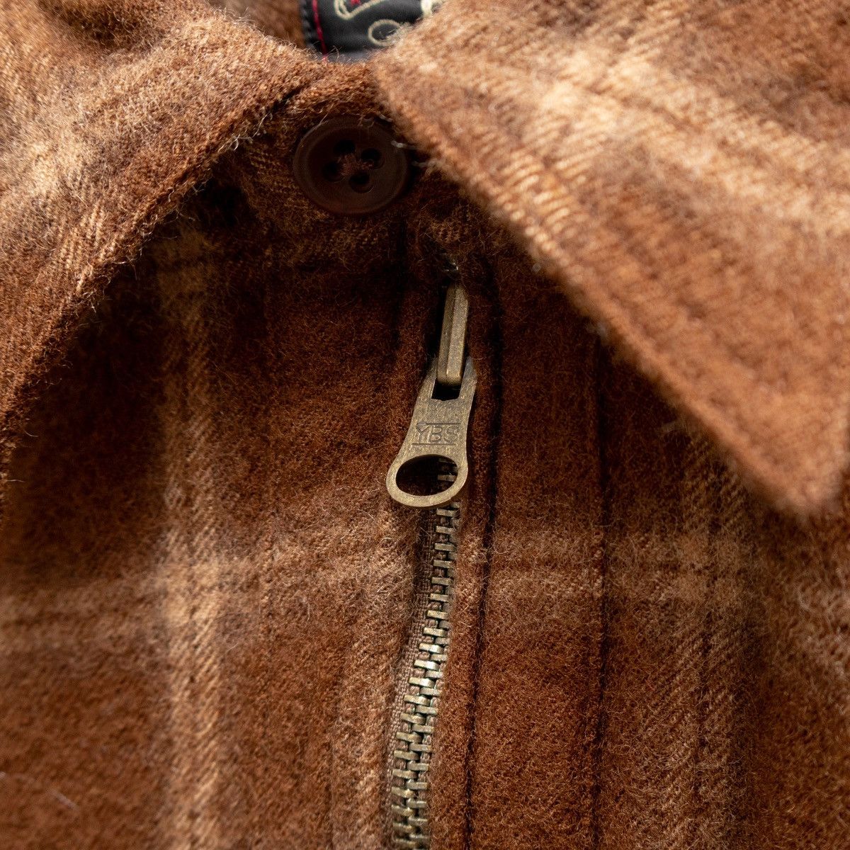 RRL Ralph Lauren × Vintage Double RRL Ralph Lauren Brown Plaid Half Zip Flannel Shirt Size US M / EU 48-50 / 2 - 6 Thumbnail