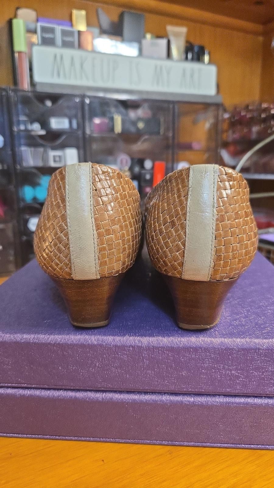 Other Saint Laurent Woven Leather Low‐Kitten Heel Pumps Size ONE SIZE - 5 Thumbnail