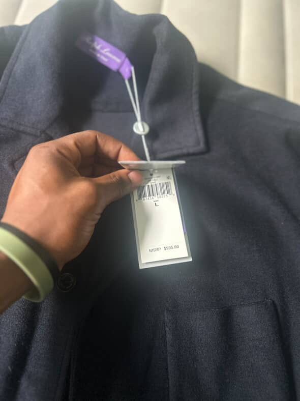 Ralph Lauren Purple Label Navy Cashmere button up Size 44L - 3 Thumbnail