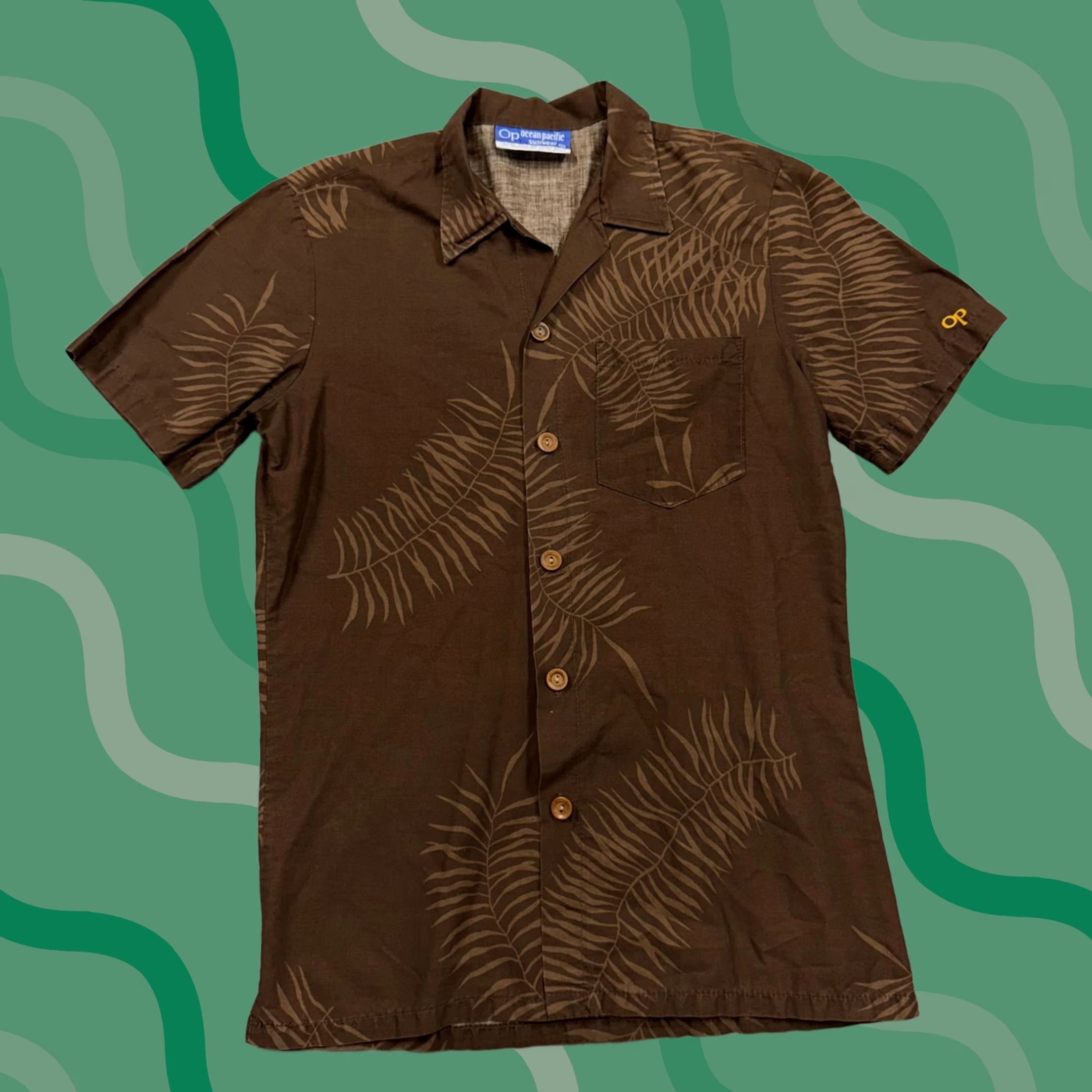 Ocean Pacific Vintage Ocean Pacific Shirt Mens S Brown Hawaiian Graphic Print Button-Up 70s USA Size US S / EU 44-46 / 1 - 1 Thumbnail