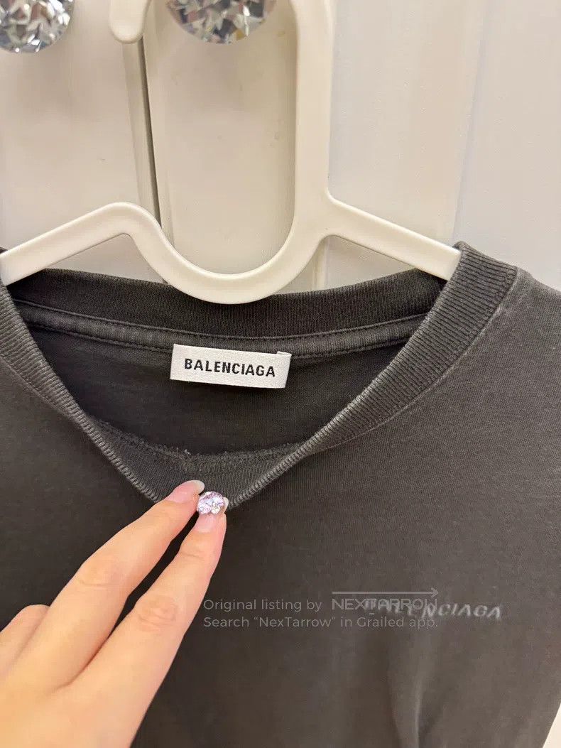 Balenciaga Balenciaga Water Washed Dark Gray Short Sleeve T-Shirt - X Size US XS / EU 42 / 0 - 3 Thumbnail