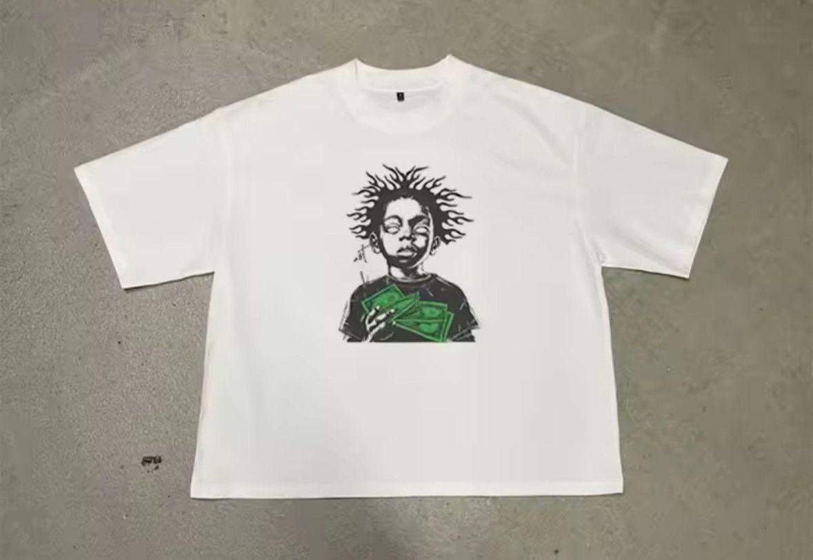 Japanese Brand Streetwear Y2K Vintage Crave Money Print Washed T-Shirt Punk Size US S / EU 44-46 / 1 - 2 Thumbnail