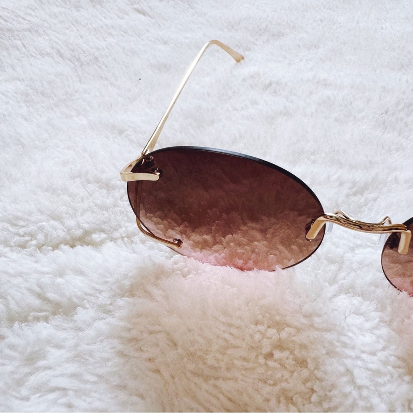 Other Ruth Clear Brown & Pink Round Metal Sunglasses Size ONE SIZE - 3 Thumbnail