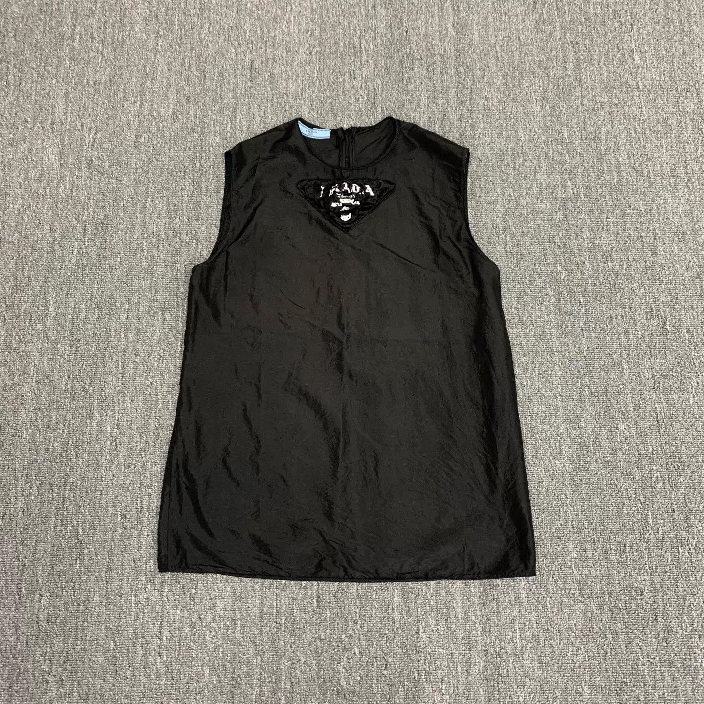 Prada Prada x Raf Simons Black Logo Silk Cami Women's 38 95N Size XS / US 0-2 / IT 36-38 - 1 Thumbnail