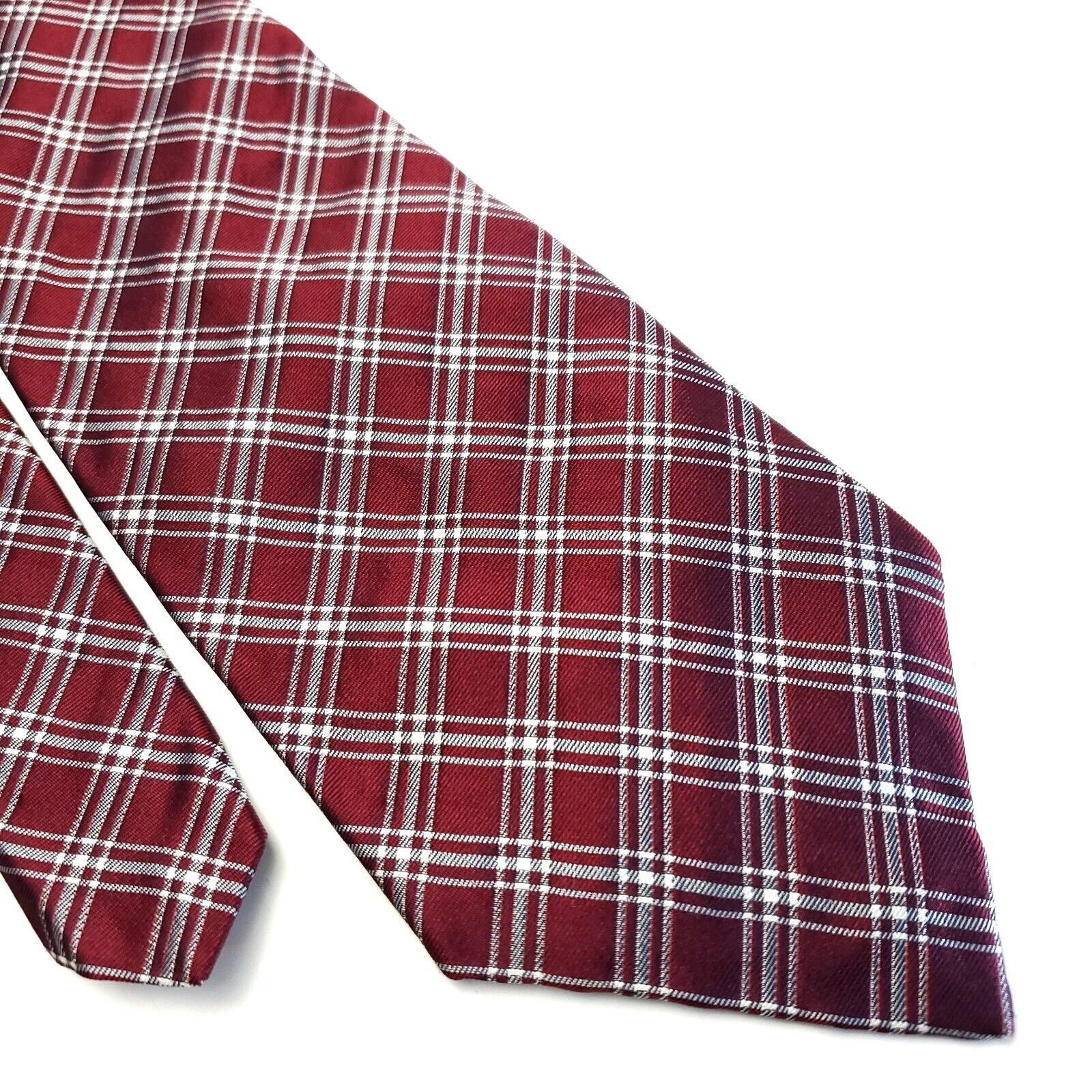 Lauren Ralph Lauren Lauren Ralph Lauren Red White Plaid Woven Short Wide Silk Ti Size ONE SIZE - 1 Thumbnail