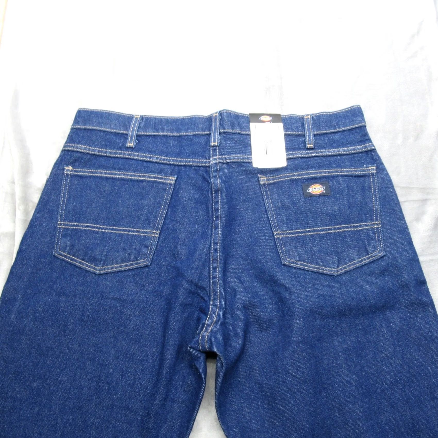 Dickies Dickies Jeans Mens 36x30 Carpenter Dark Wash Straight Relaxed NEW Wide-Leg Jeans Mens 36 Dark Wash 5-Pocket Denim Cotton Button Rise Mid None Mens Size US 36 / EU 52 - 7 Thumbnail