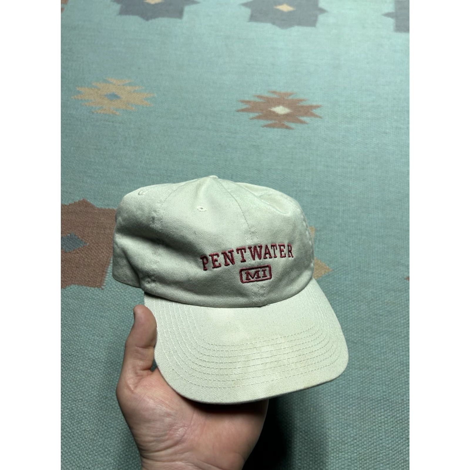 Vintage VINTAGE Unbranded Baseball Cap Hat Pentwater Michigan Beige Adjustable Destination Men Size ONE SIZE - 2 Thumbnail