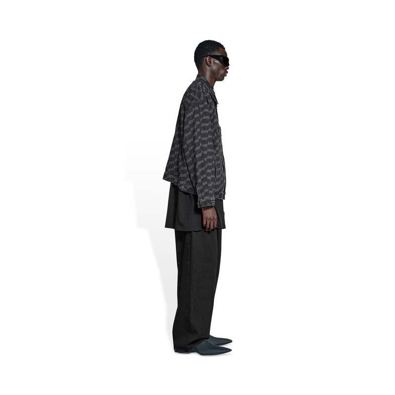 Balenciaga o1w1db10625 Dup / BB Monogram Large fit Jacket in Black Size US L / EU 52-54 / 3 - 2 Thumbnail
