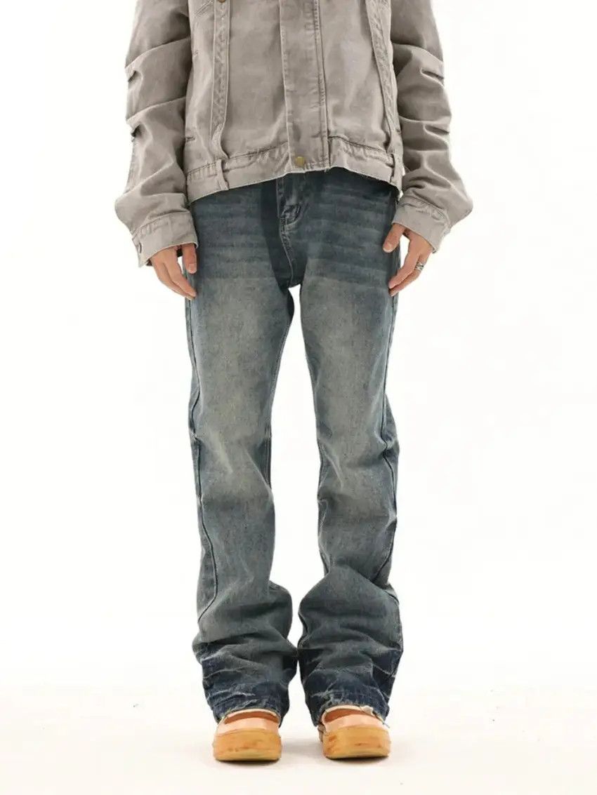 Designer × Japanese Brand faded skate hiphop flared stack jeans Size US 33 - 1 Thumbnail