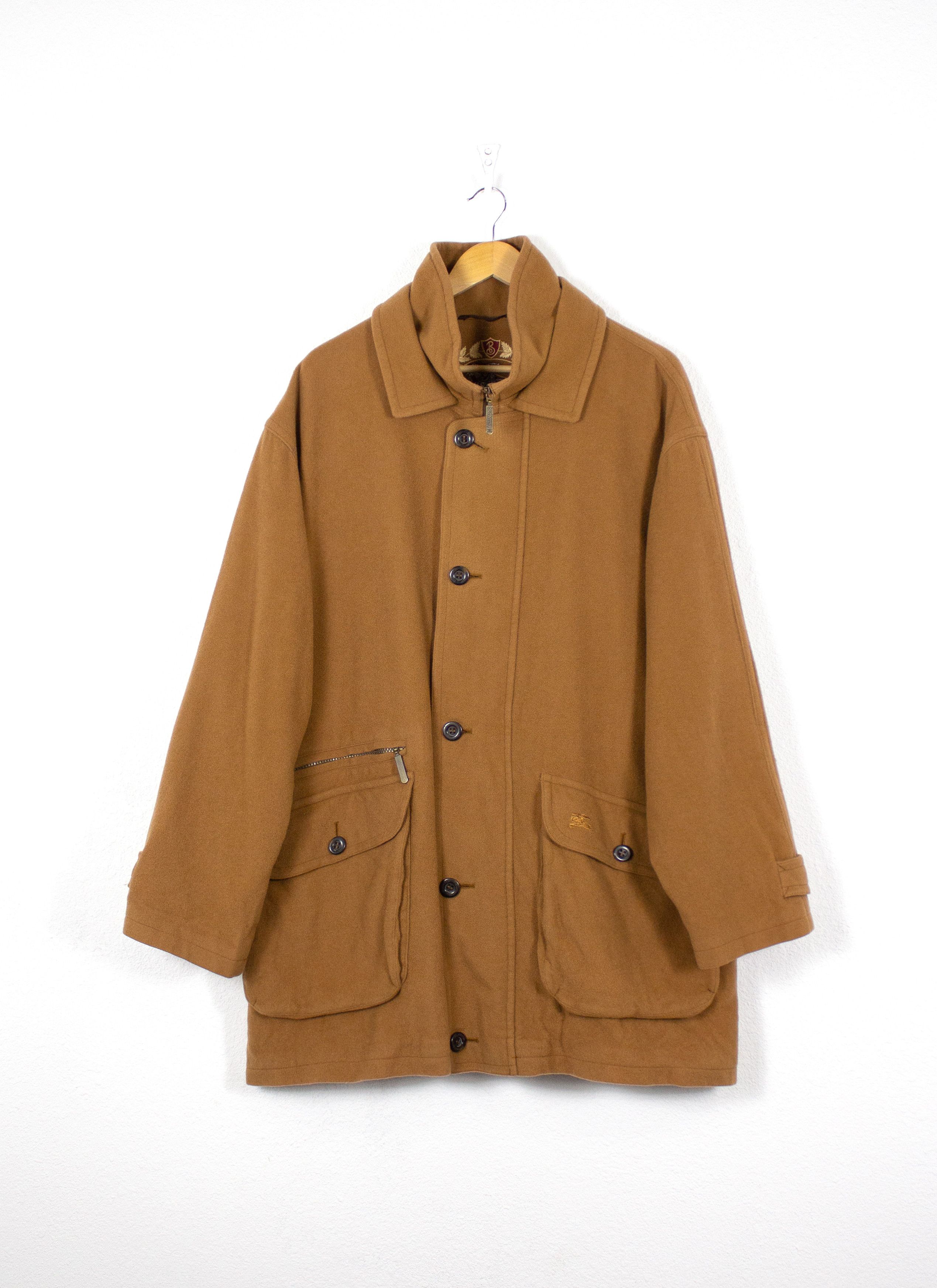 Burberry Vintage Burberry Beige Wool Trench Coat 90s Preppy Size US XL / EU 56 / 4 - 1 Thumbnail